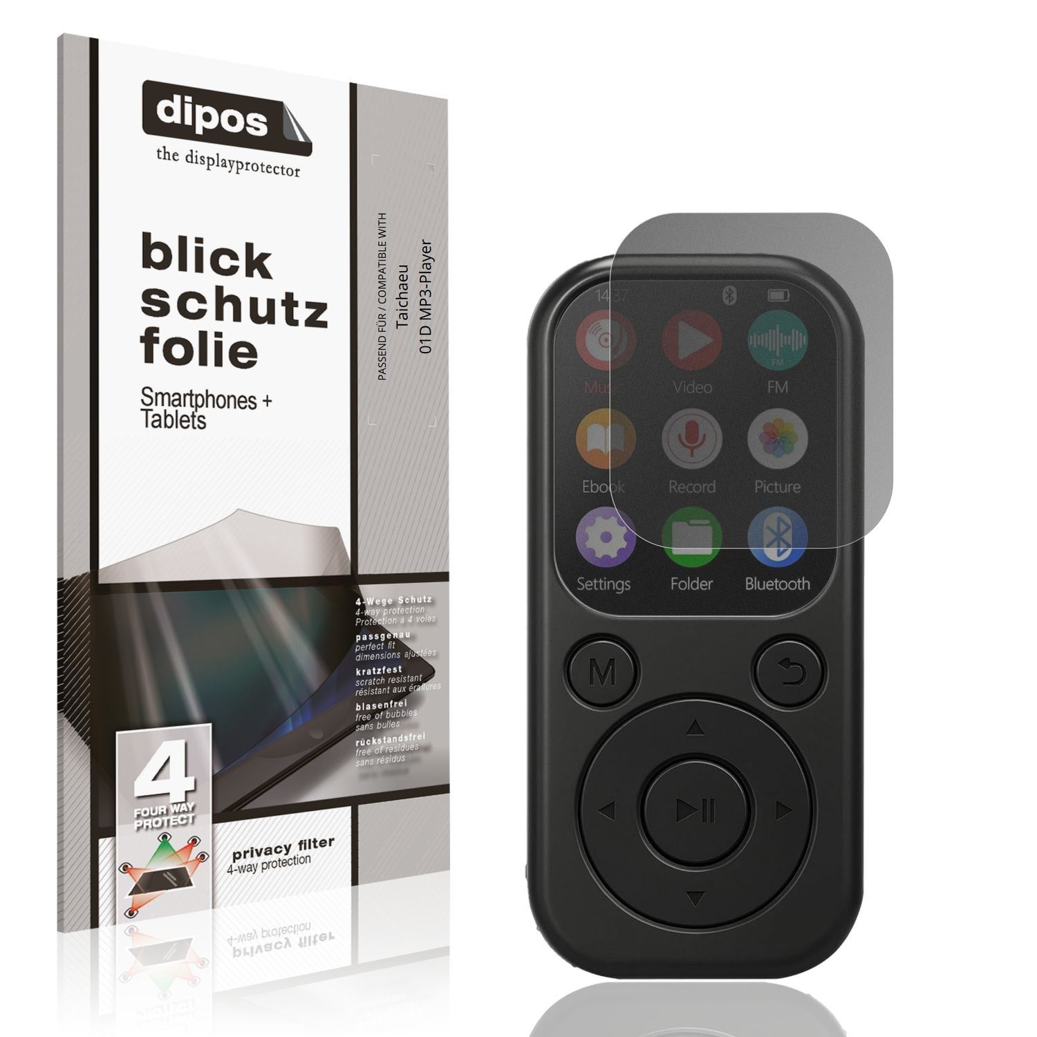 Blickschutzfolie für Taichaeu 01D MP3-Player matt  (1)