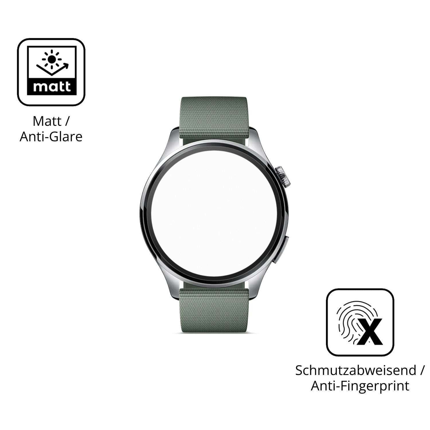 2x 9H Schutzfolie matt für Xiaomi Watch5 Panzerfol (5)