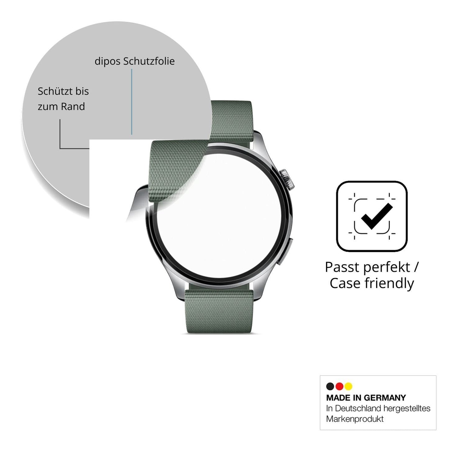 2x 9H Schutzfolie matt für Xiaomi Watch5 Panzerfol (6)