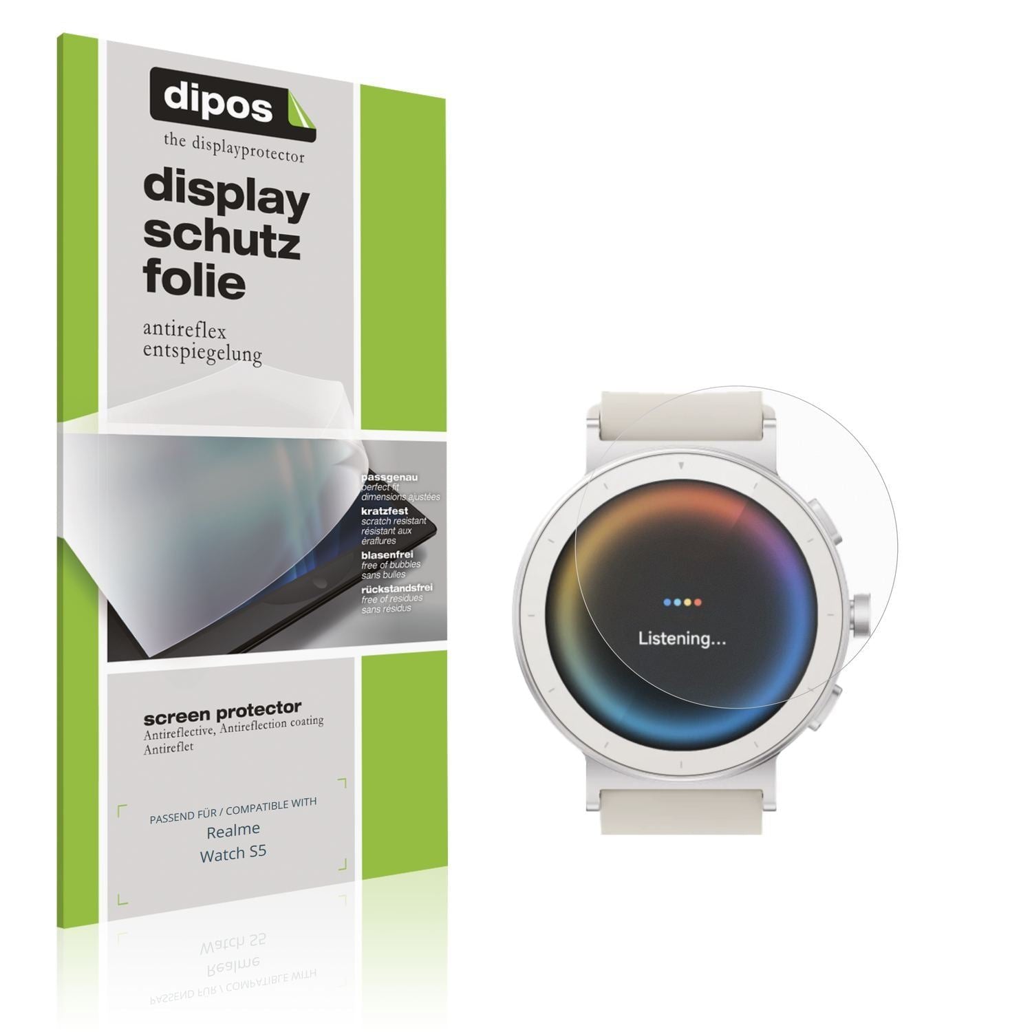 6x Schutzfolie matt für Realme Watch S5 Display-Sc (1)