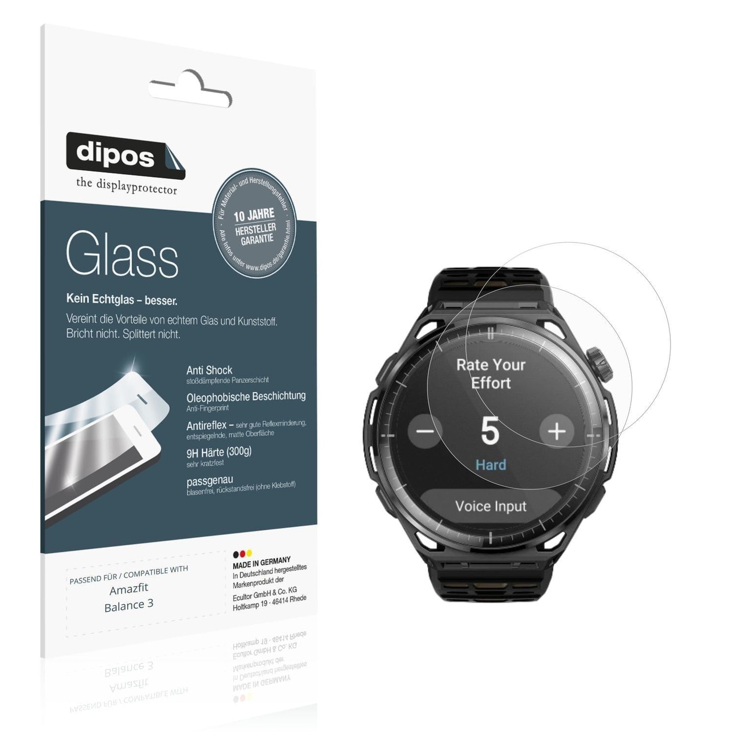 2x 9H Schutzfolie matt für Amazfit Balance 3 Panze (1)