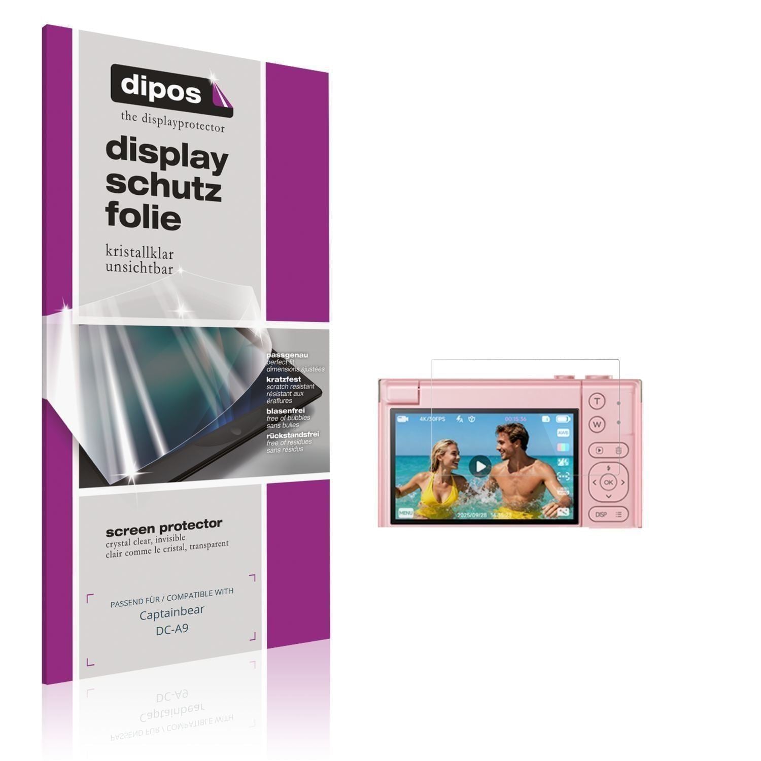 4x Schutzfolie klar für Captainbear DC-A9 Display- (1)