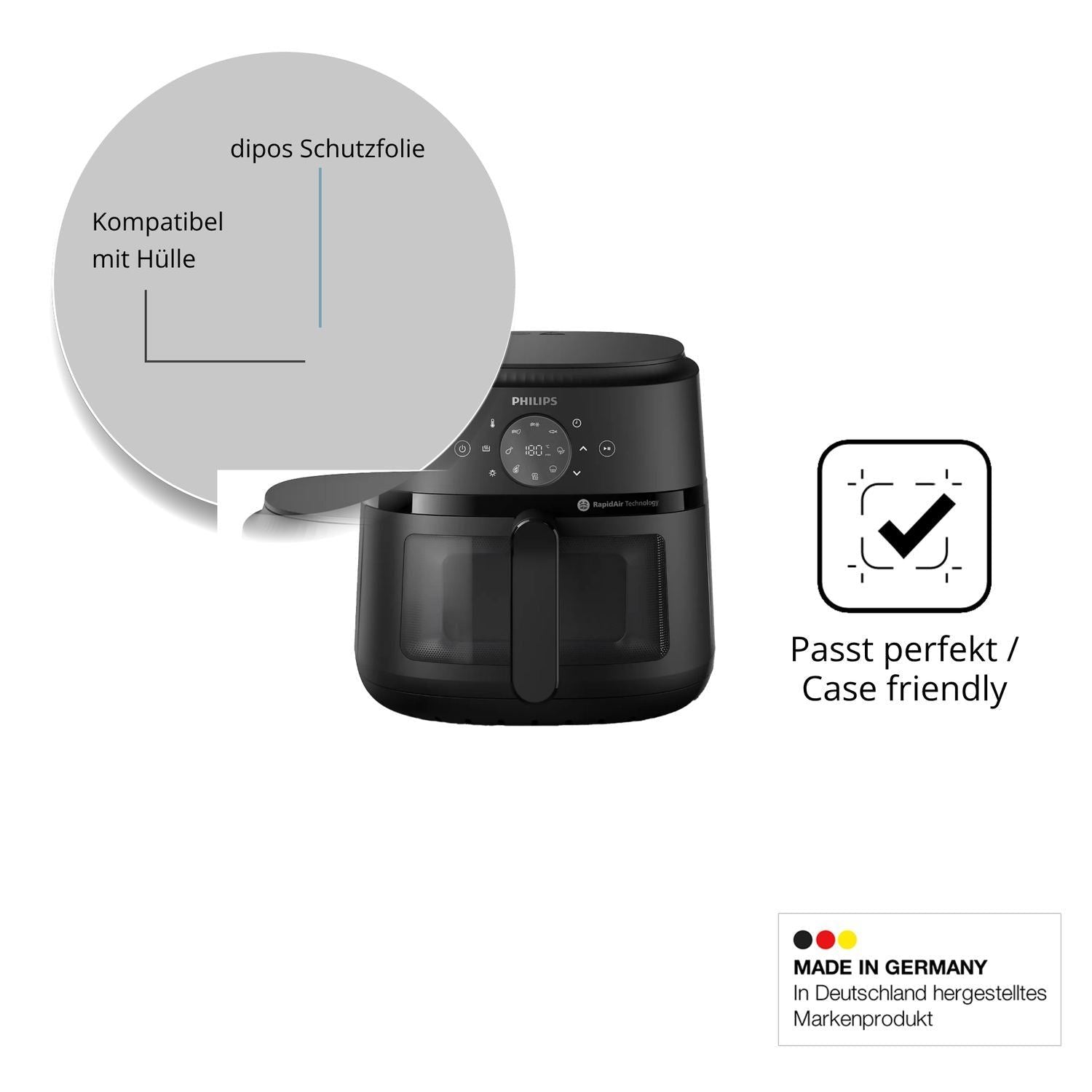 2x Schutzfolie matt für Philips Airfryer 2000 Seri (6)
