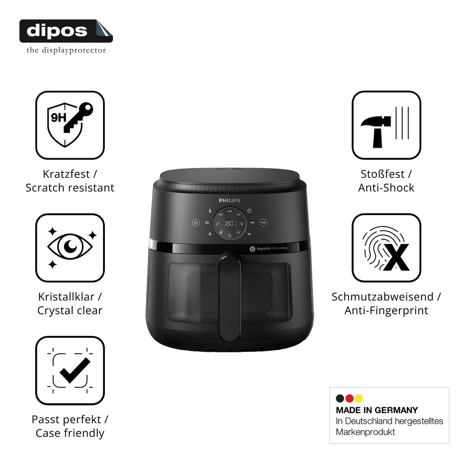 2x 9H Schutzfolie für Philips Airfryer 2000 Series (7)