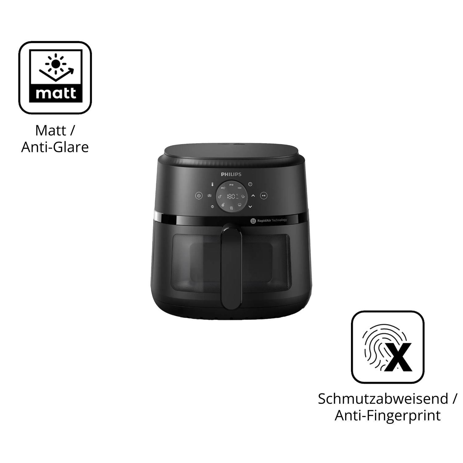 2x 9H Schutzfolie matt für Philips Airfryer 2000 S (5)