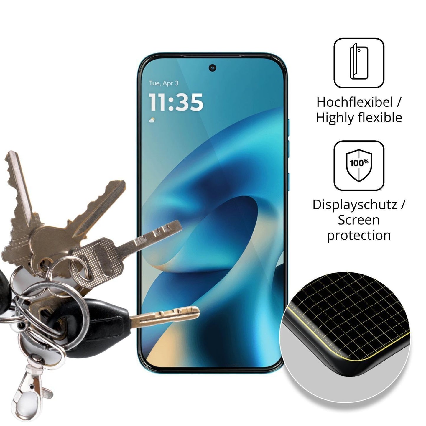 2x 3D Full Cover Schutzfolie für Motorola Moto G M (3)