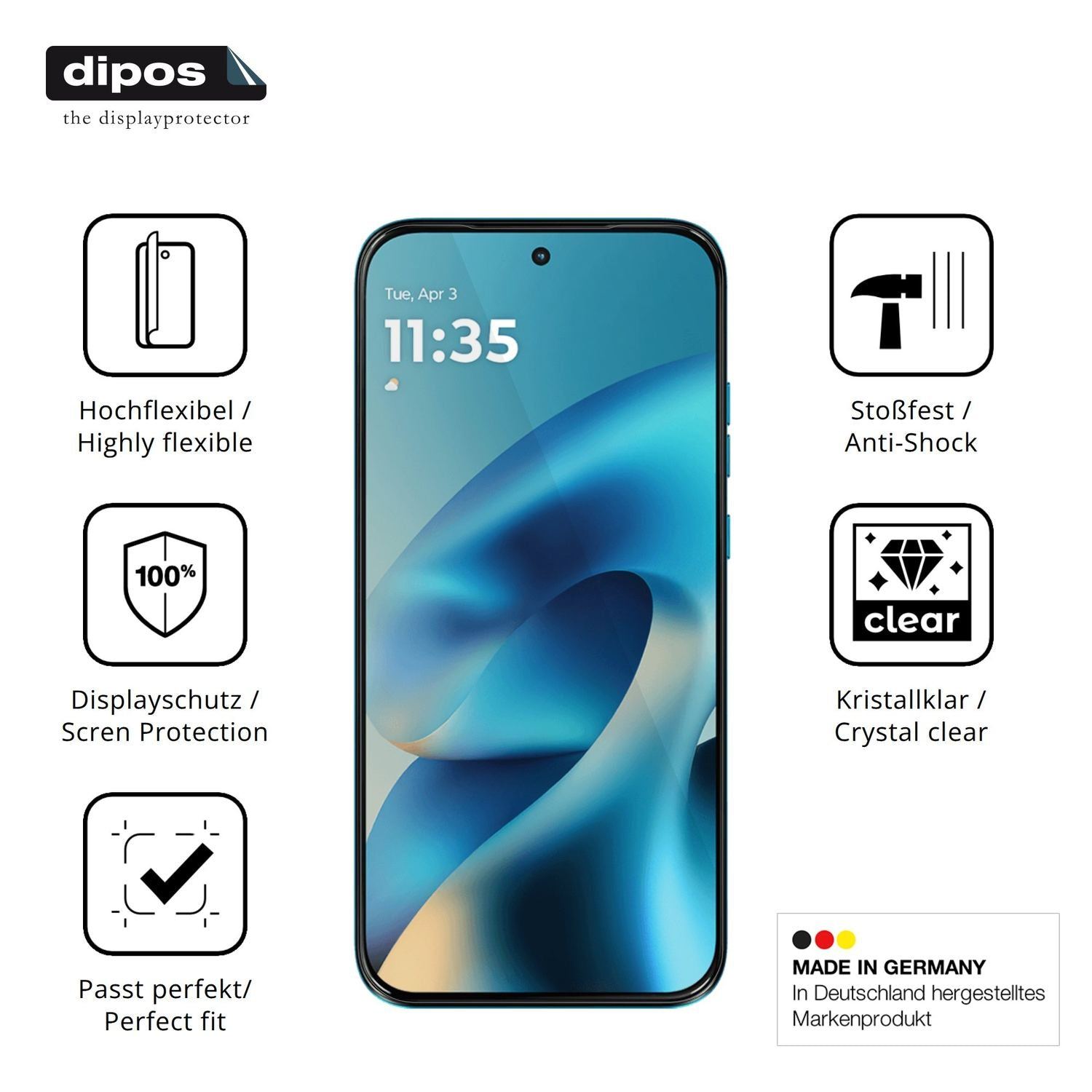 2x 3D Full Cover Schutzfolie für Motorola Moto G M (7)