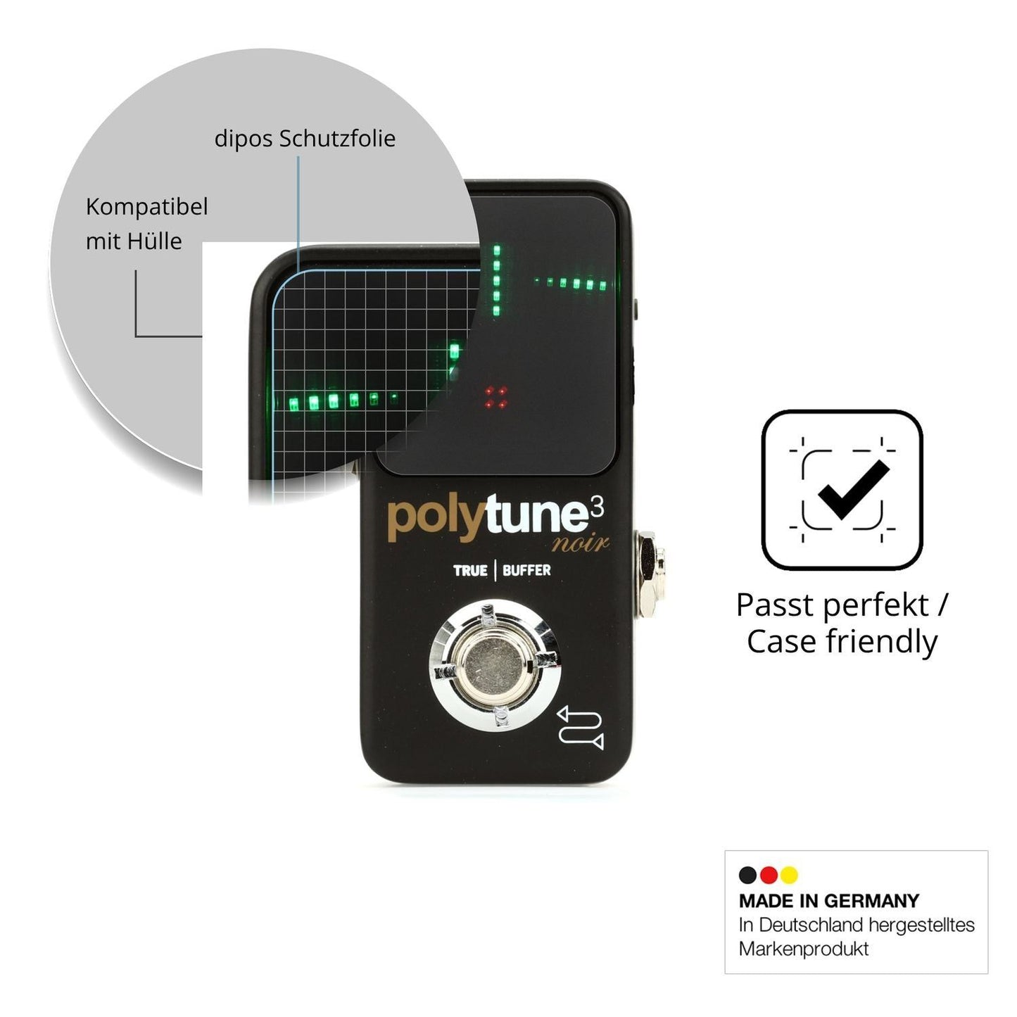 4x Schutzfolie matt für TC Electronic POLYTUNE 3 N (6)