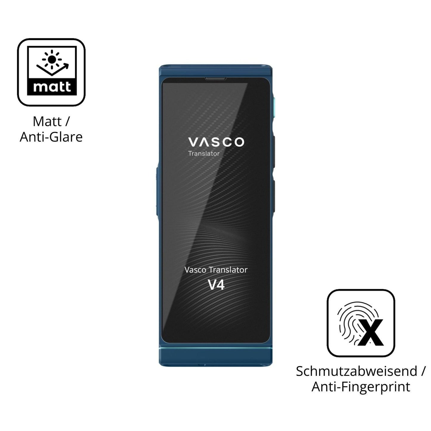 2x 9H Schutzfolie matt für Vasco Translator V4 Pan (5)