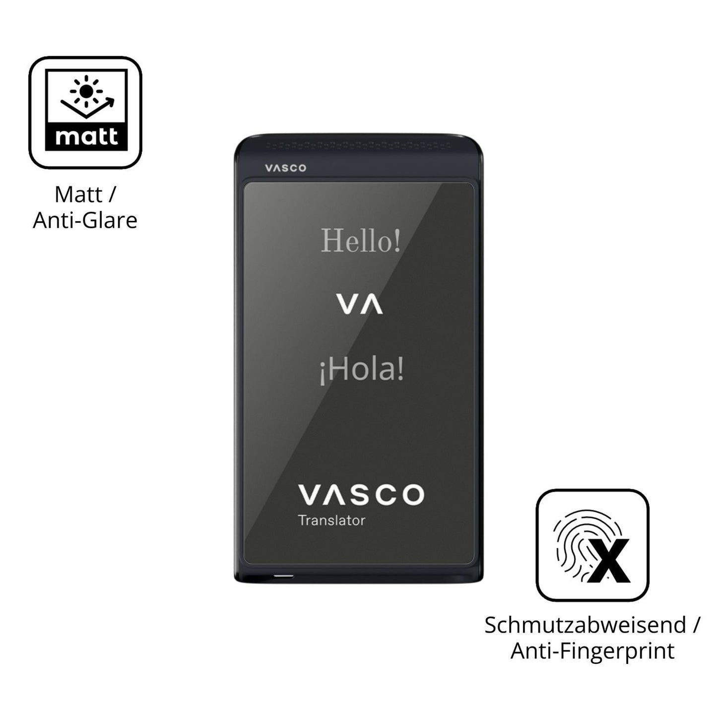 4x Schutzfolie matt für Vasco Translator Q1 Displa (5)