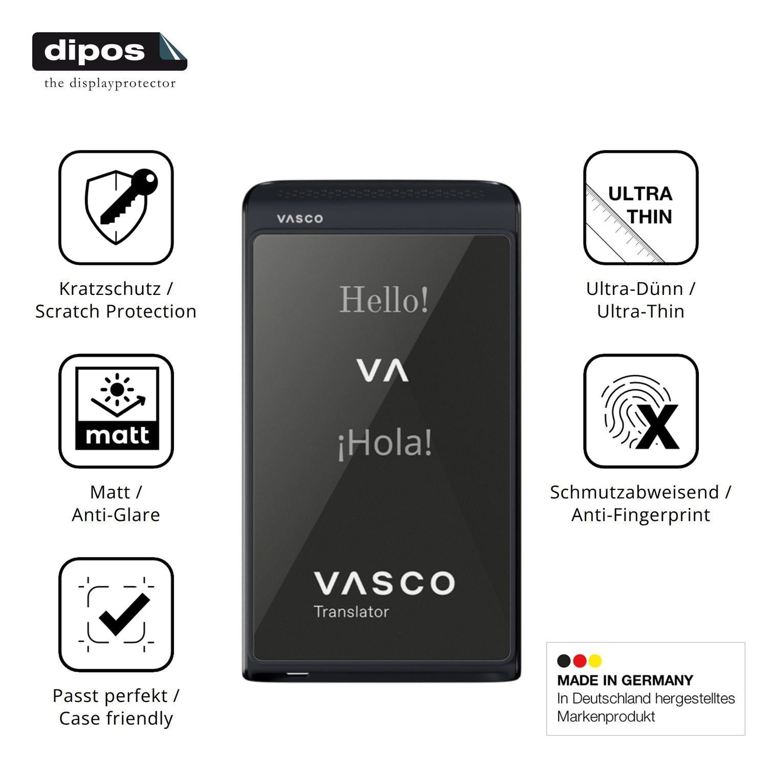 4x Schutzfolie matt für Vasco Translator Q1 Displa (7)