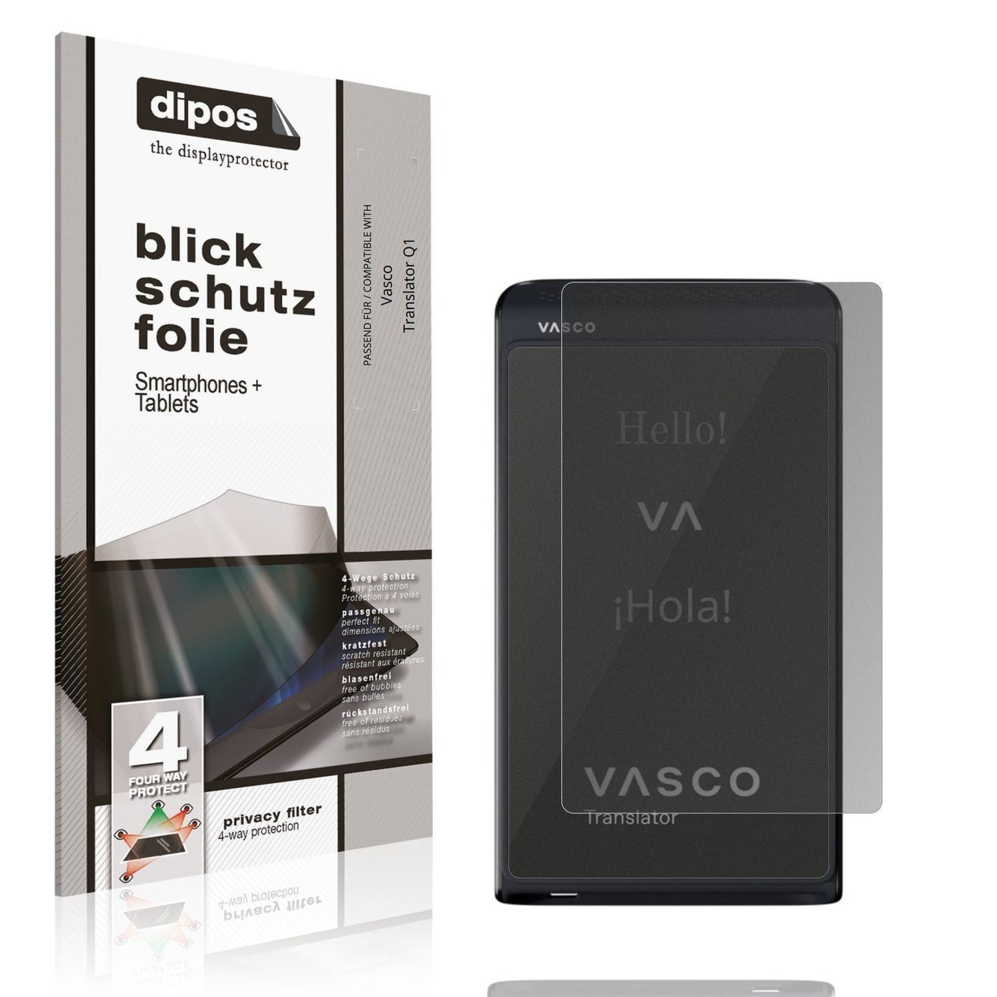 Blickschutzfolie für Vasco Translator Q1 matt Schu (1)