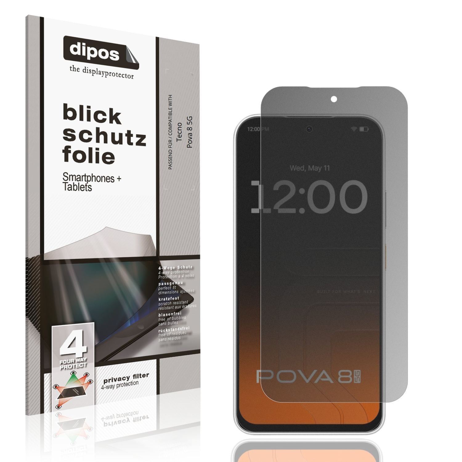 Blickschutzfolie für Tecno Pova 8 5G matt Schutzfo (1)