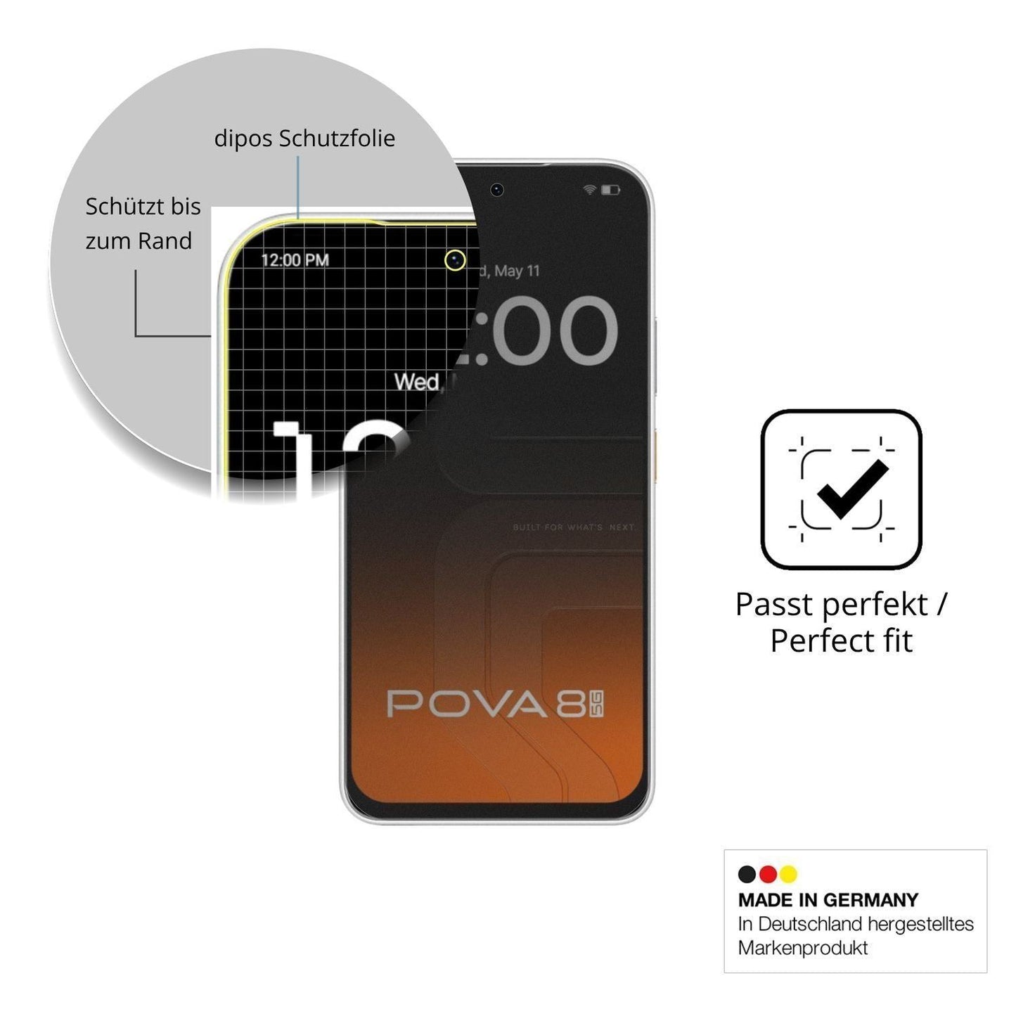 Blickschutzfolie für Tecno Pova 8 5G matt Schutzfo (4)