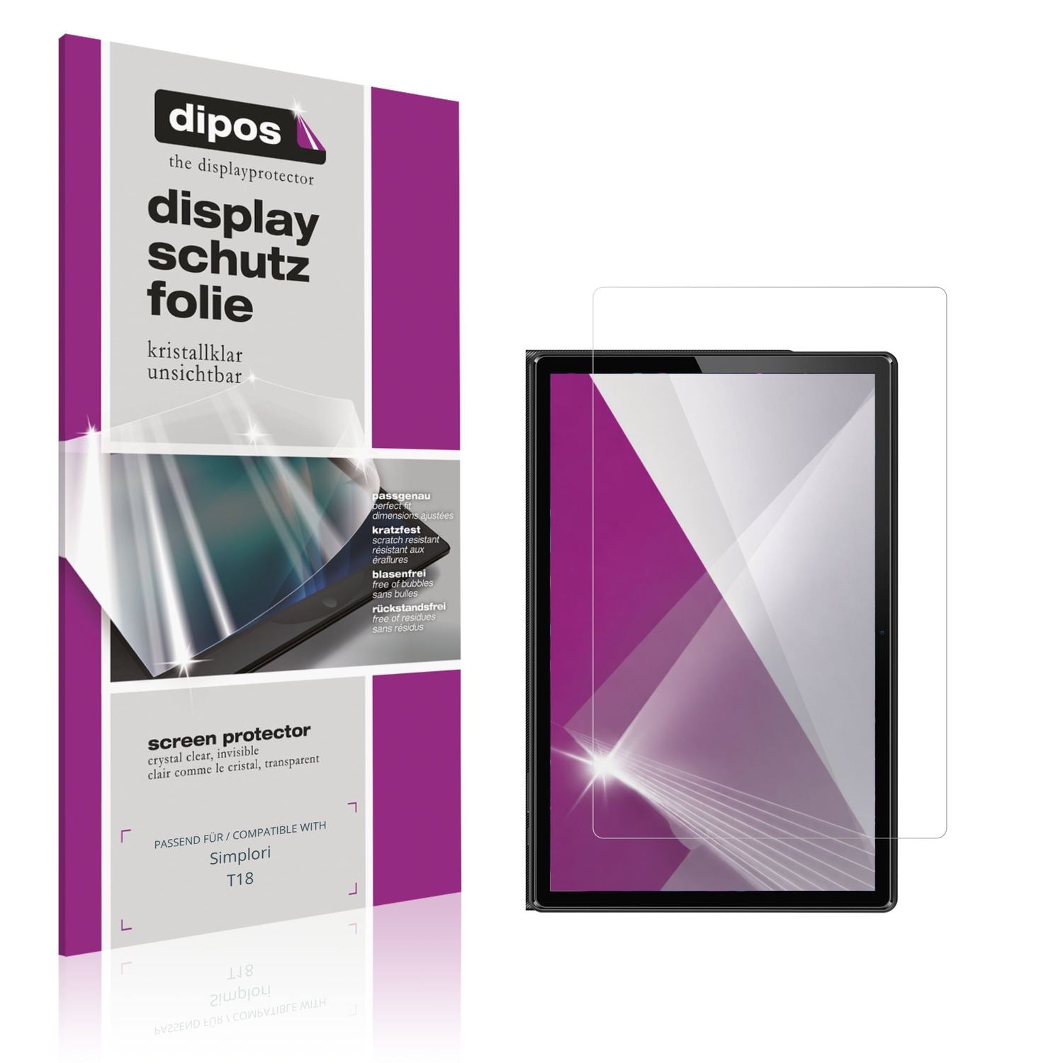 2x Schutzfolie klar für Simplori T18 Display-Schut (1)