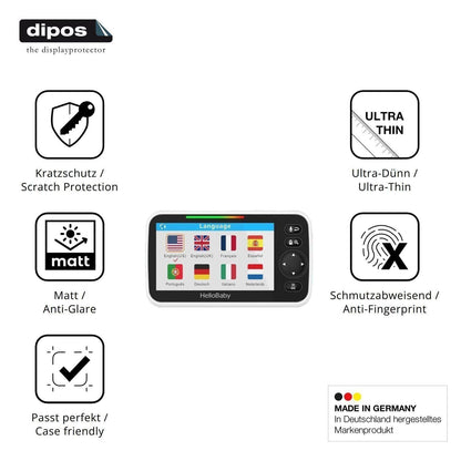 2x Schutzfolie matt für HelloBaby HB6550 Display-S (7)