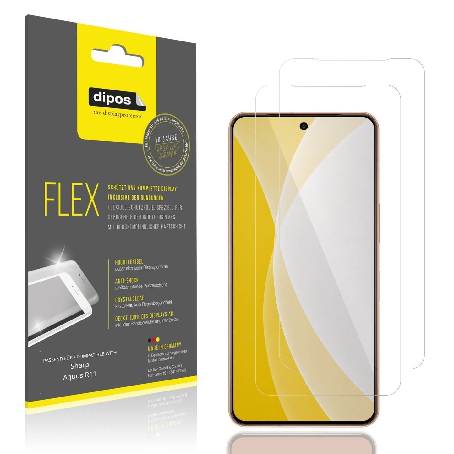 2x 3D Full Cover Schutzfolie für Sharp Aquos R11 (1)