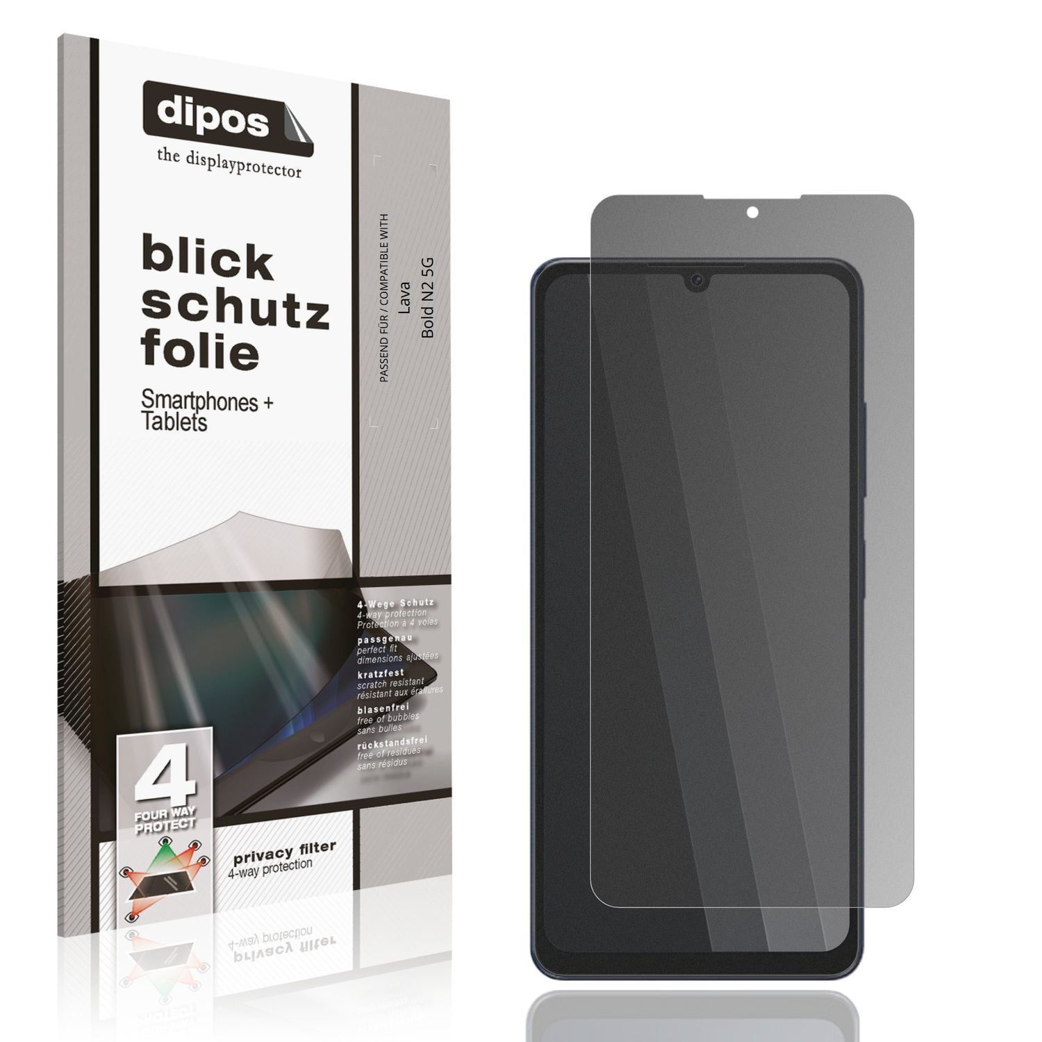 Blickschutzfolie für Lava Bold N2 5G matt Schutzfo (1)