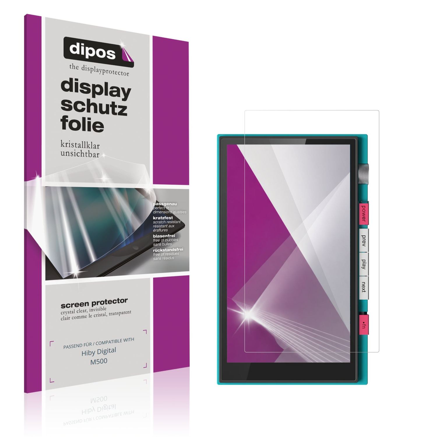 4x Schutzfolie klar für Hiby Digital M500 Display- (1)