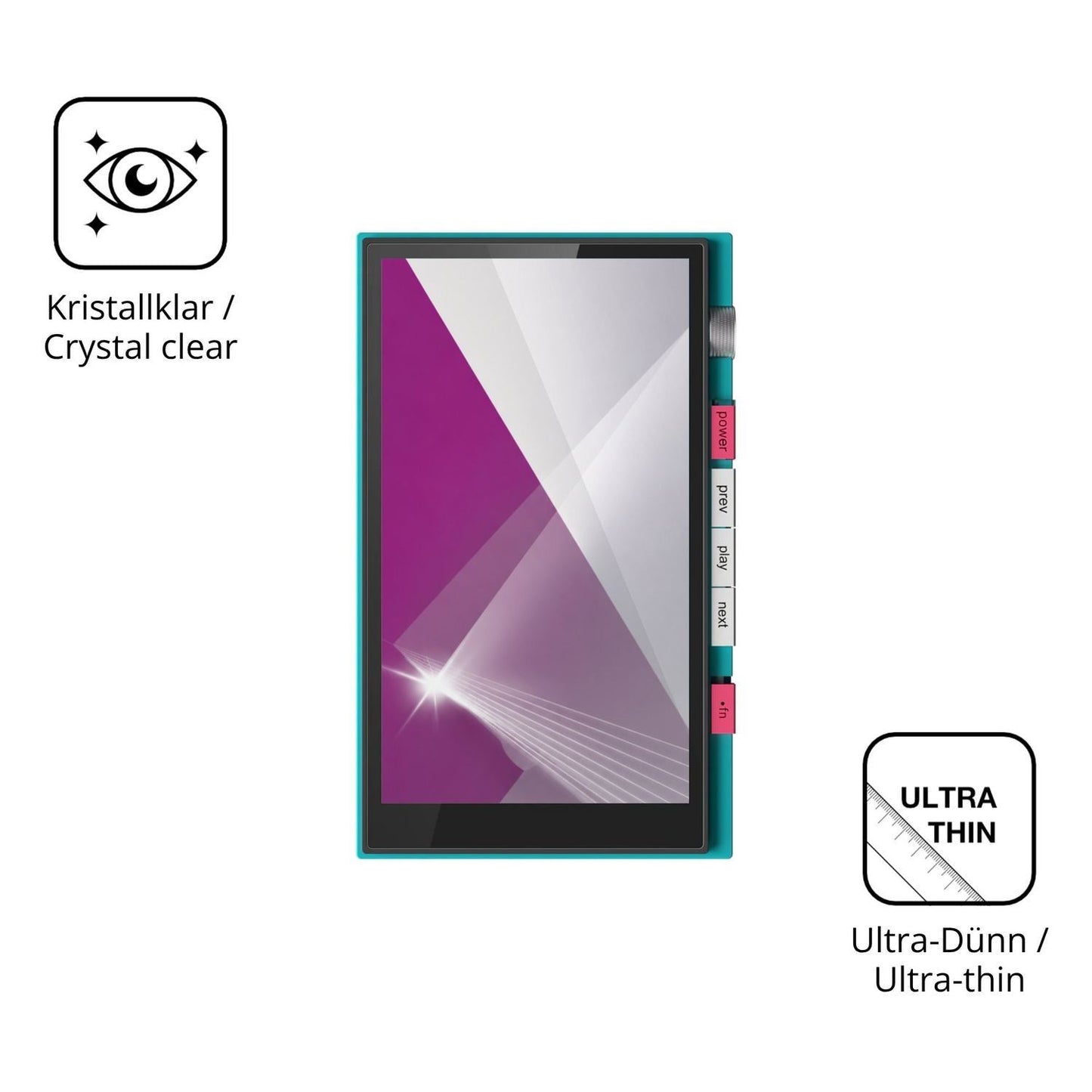 4x Schutzfolie klar für Hiby Digital M500 Display- (5)