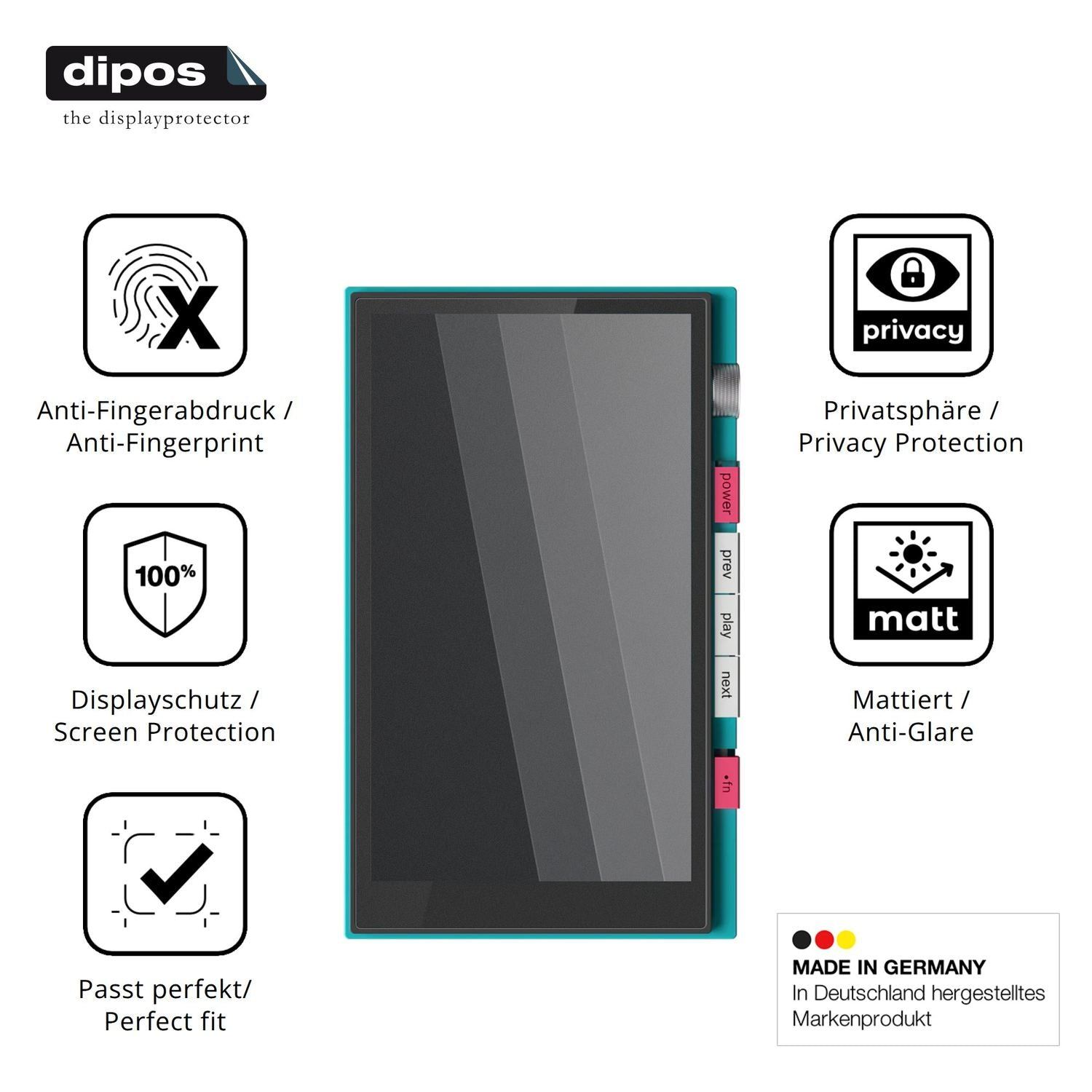 Blickschutzfolie für Hiby Digital M500 matt Schutz (5)