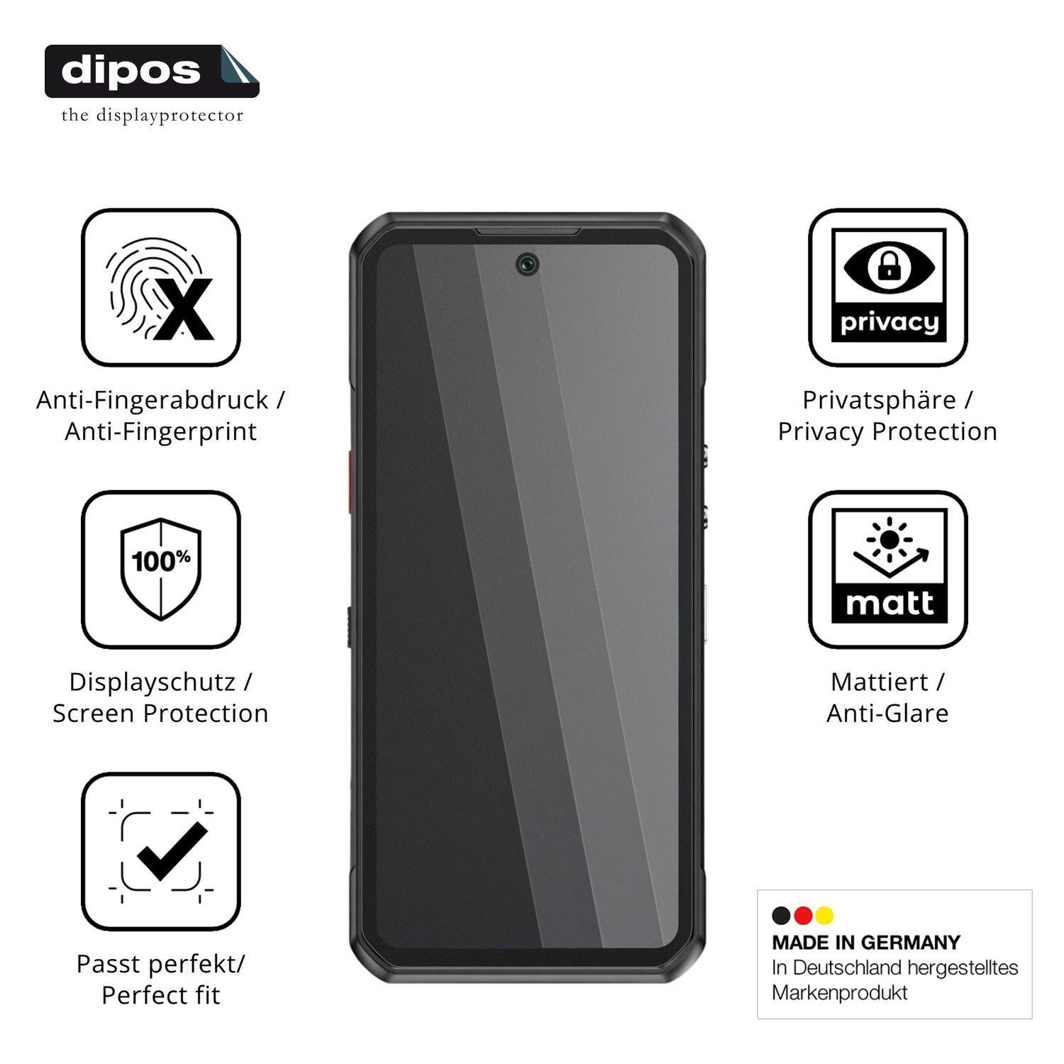 Blickschutzfolie für Oukitel WP500 matt Schutzfoli (5)