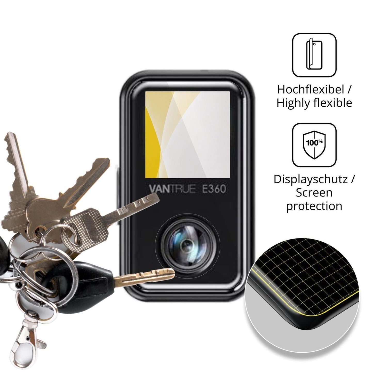 2x 3D Full Cover Schutzfolie für Vantrue E360 Ace (3)