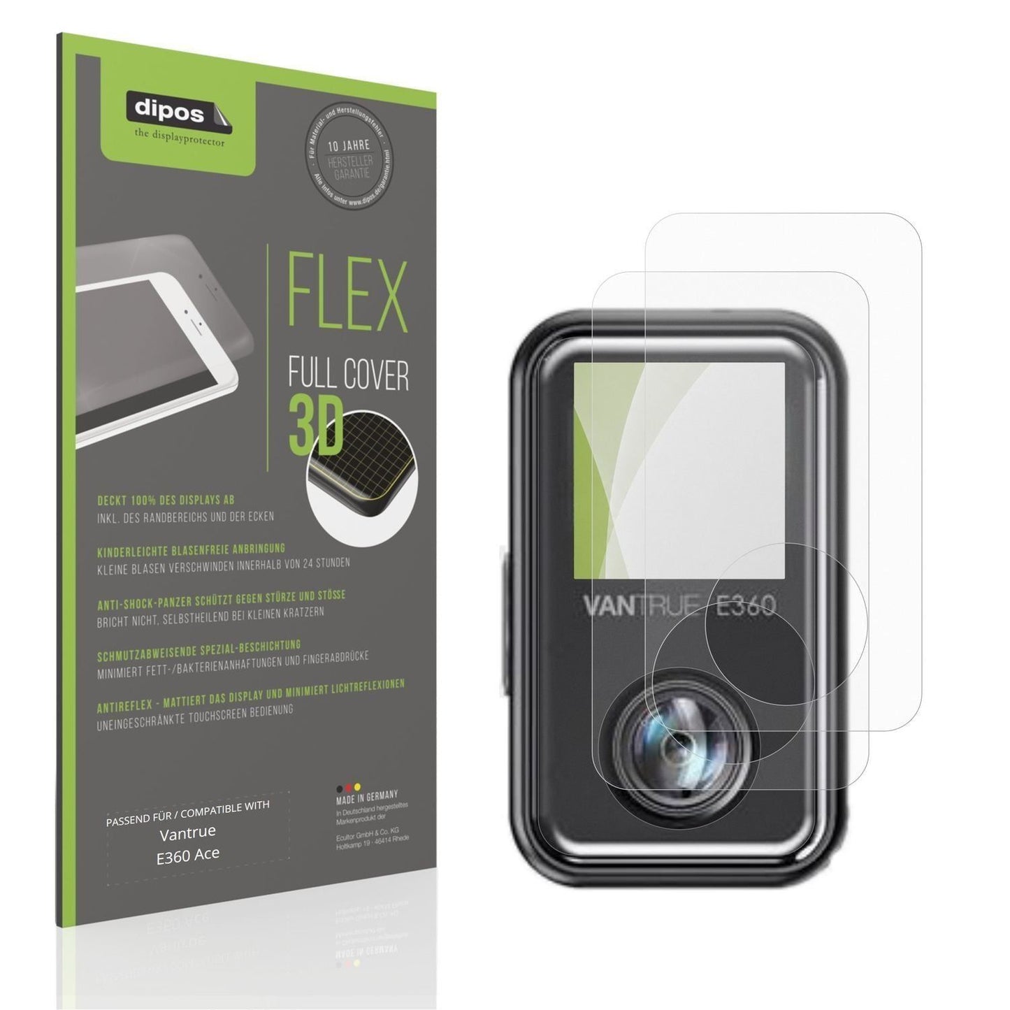 2x Full Cover Schutzfolie matt für Vantrue E360 Ac (1)