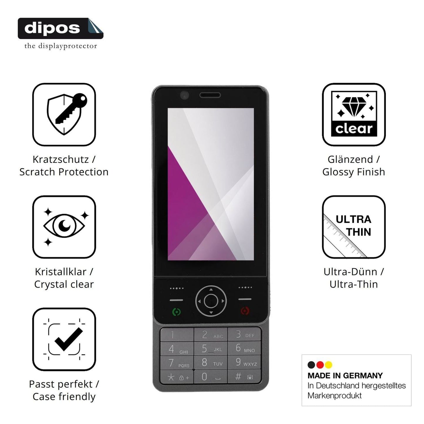 4x Schutzfolie klar für Yanmis 4G Slide Phone Disp (7)
