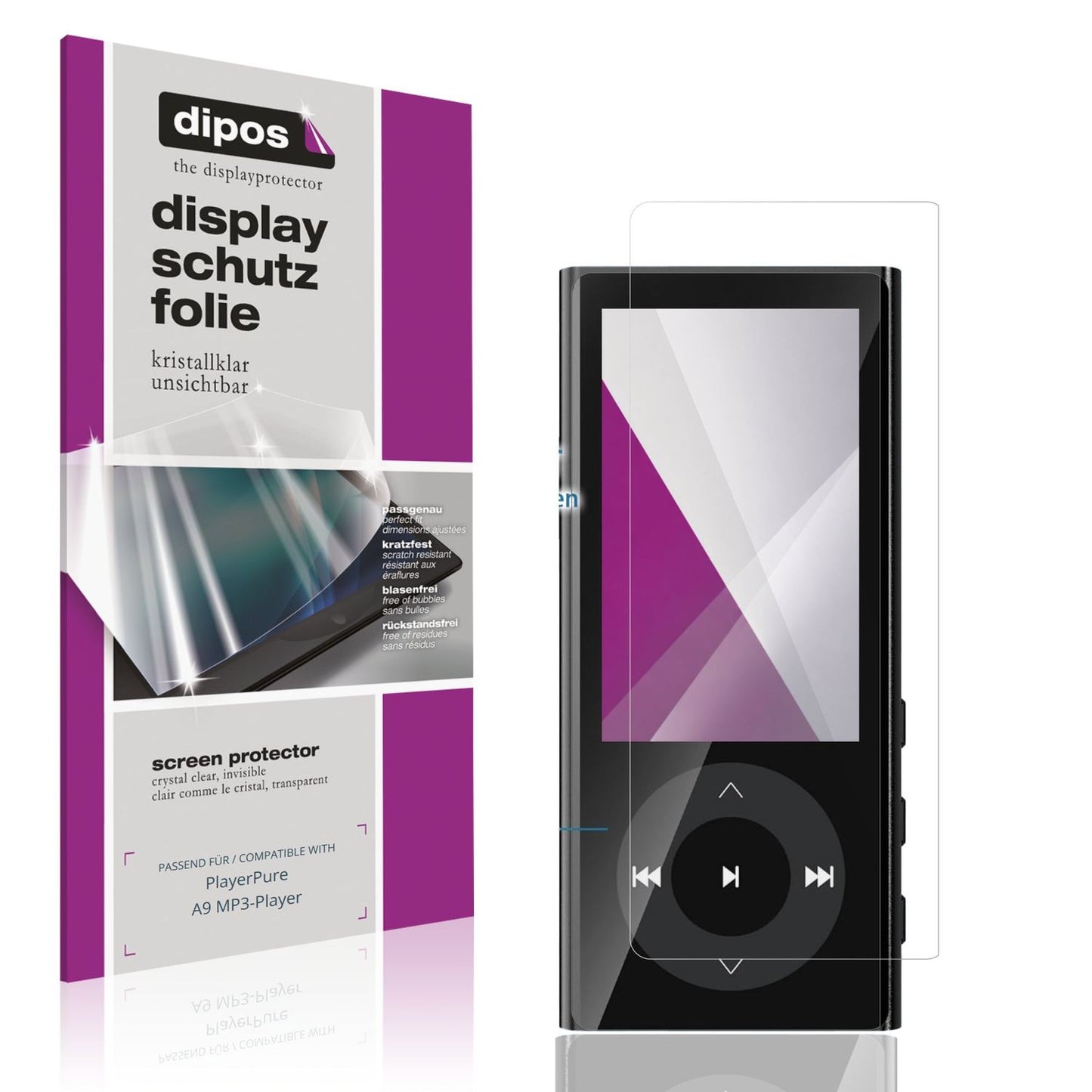 4x Schutzfolie klar für PlayerPure A9 MP3-Player D (1)