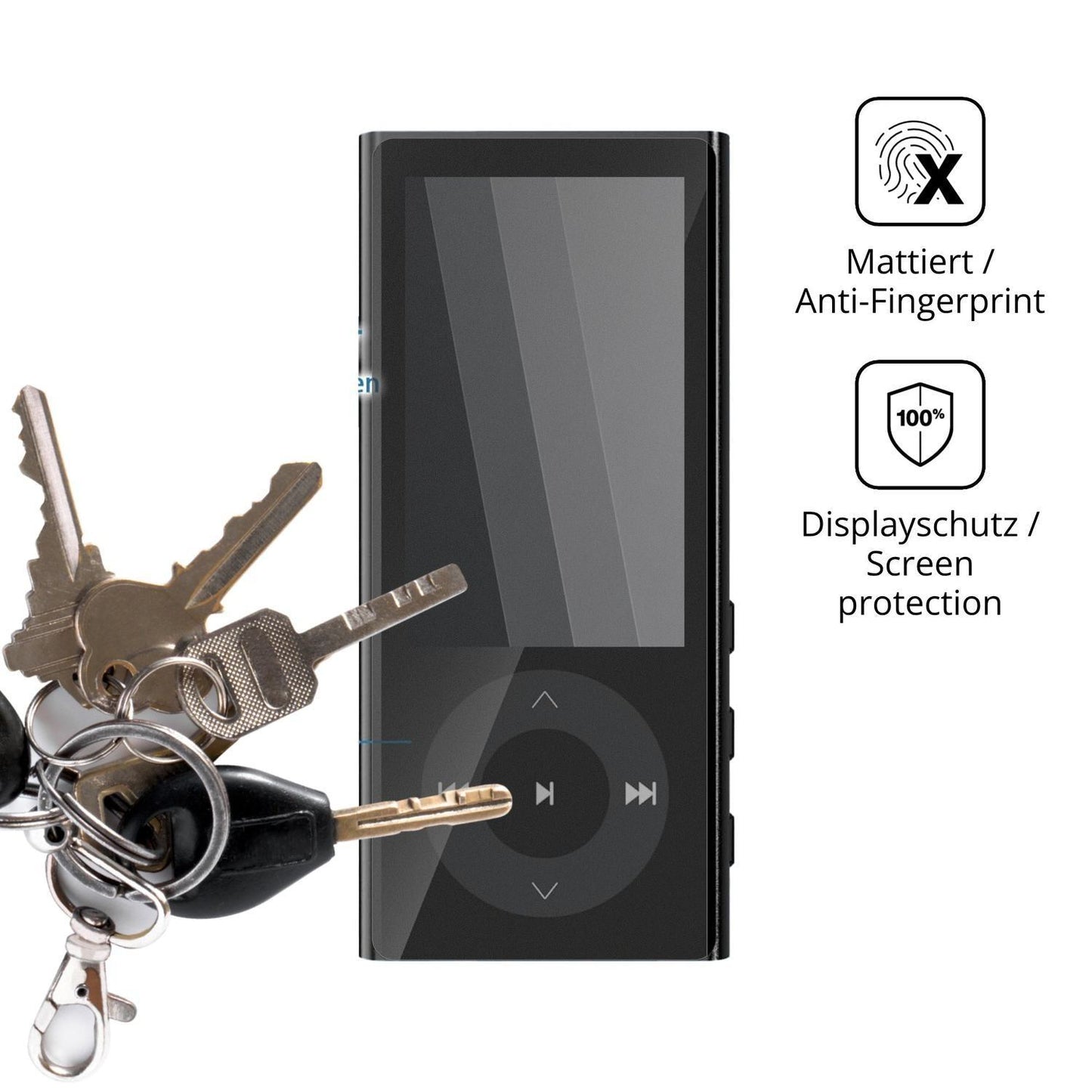Blickschutzfolie für PlayerPure A9 MP3-Player matt (3)