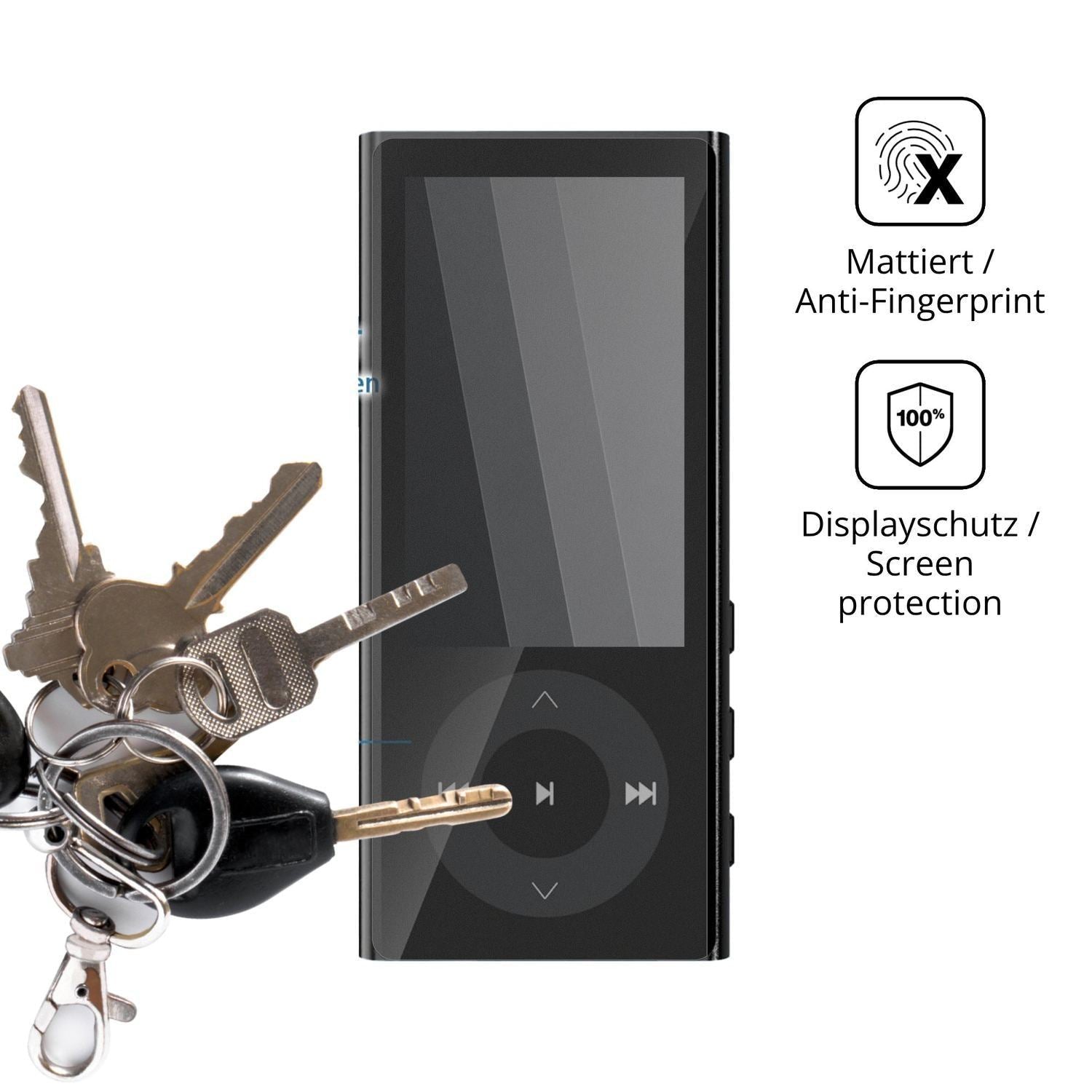 Blickschutzfolie für PlayerPure A9 MP3-Player matt (3)