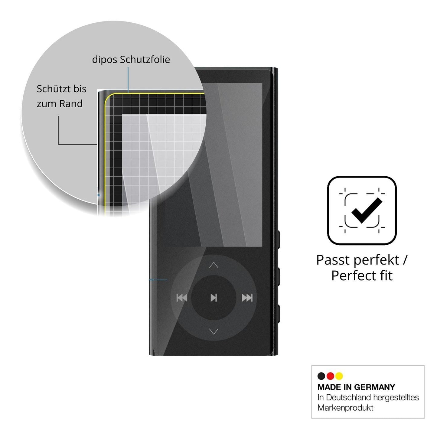 Blickschutzfolie für PlayerPure A9 MP3-Player matt (4)