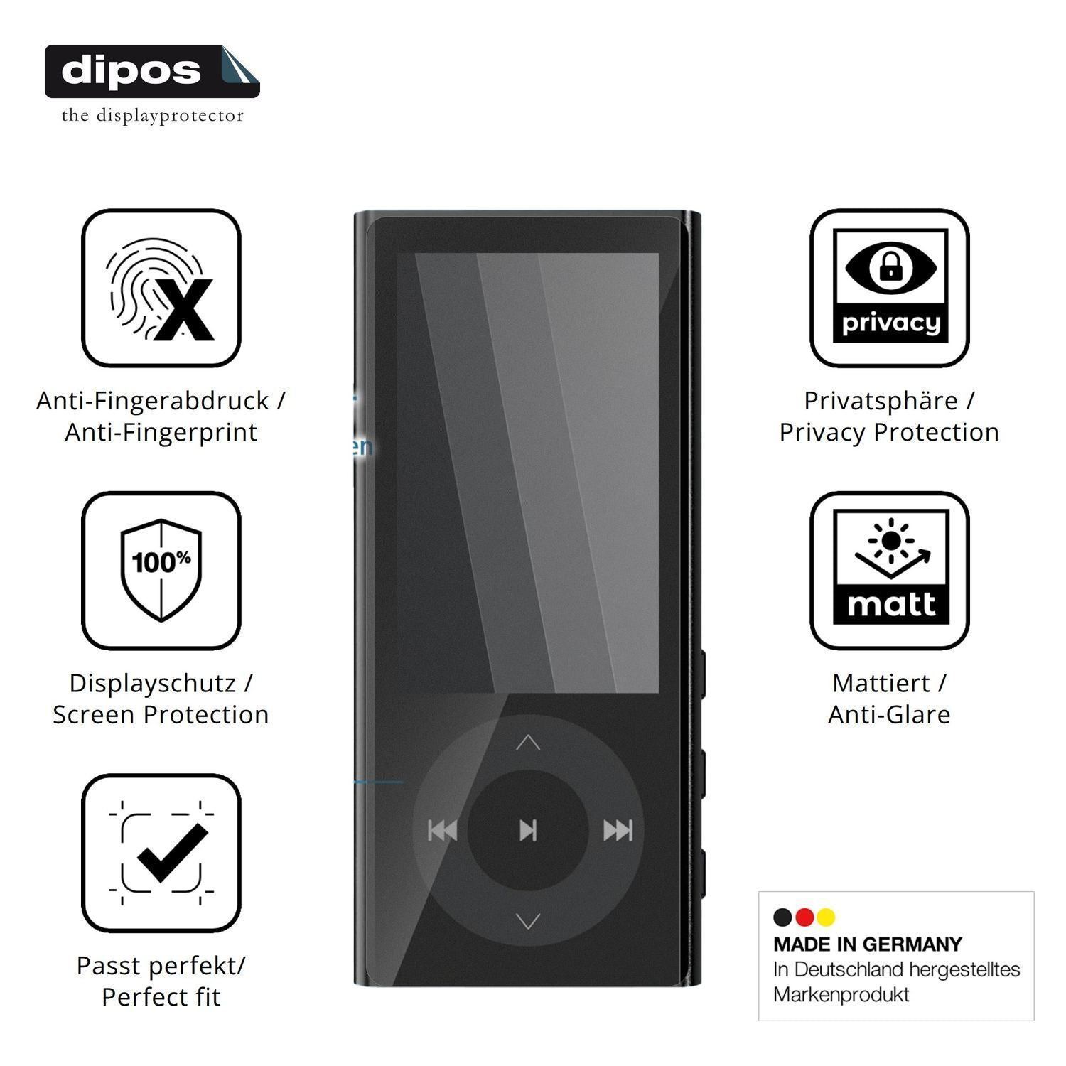 Blickschutzfolie für PlayerPure A9 MP3-Player matt (5)
