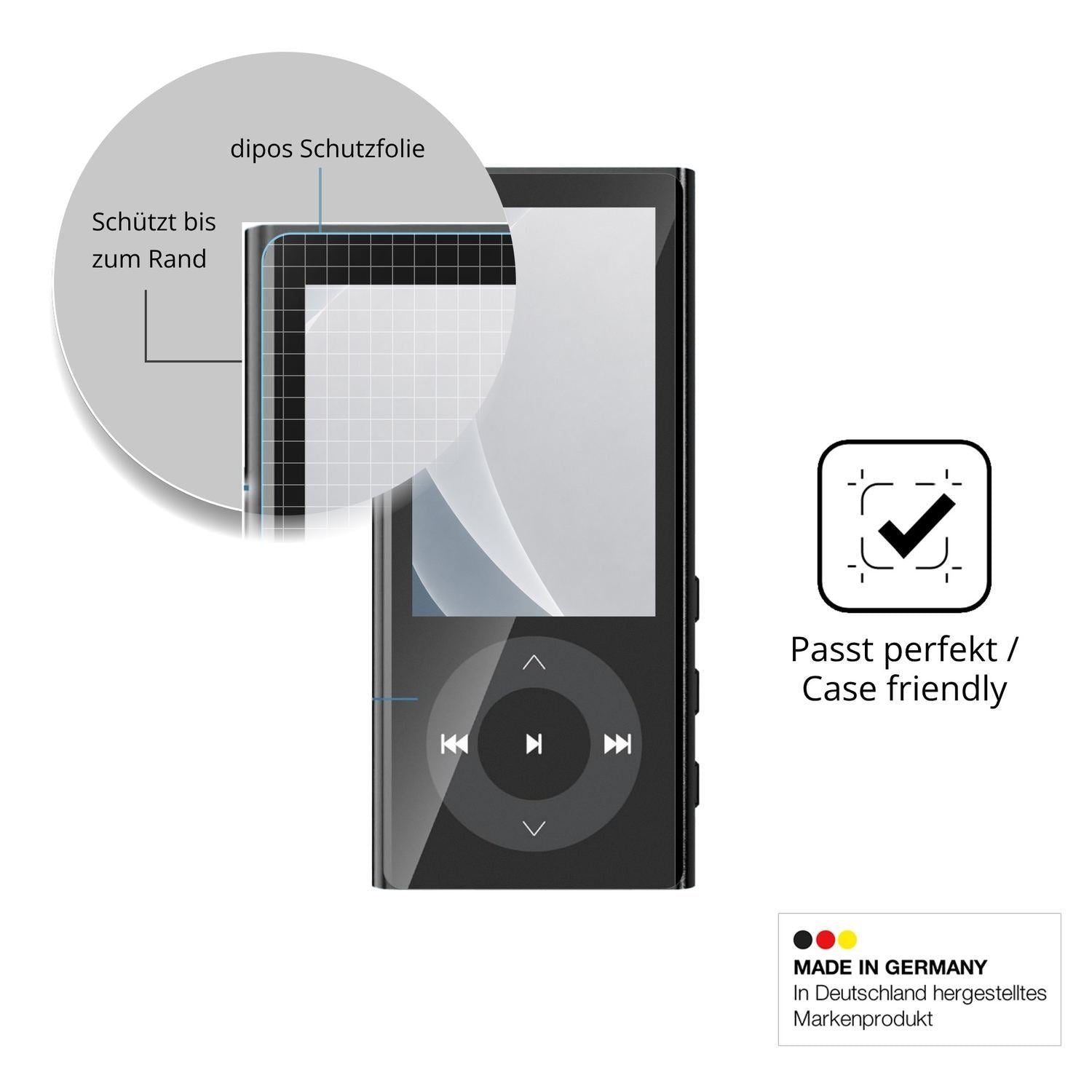 2x 9H Schutzfolie matt für PlayerPure A9 MP3-Playe (6)