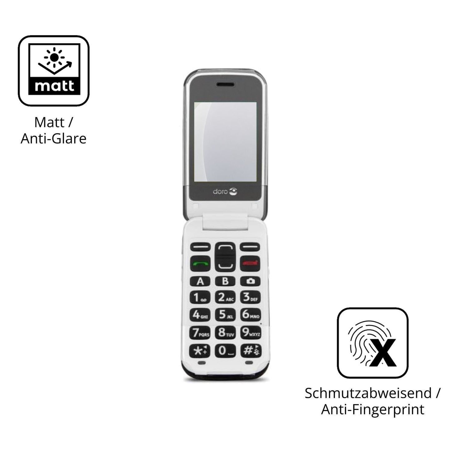 4x Schutzfolie matt für Doro 2424 Display-Schutzfo (5)