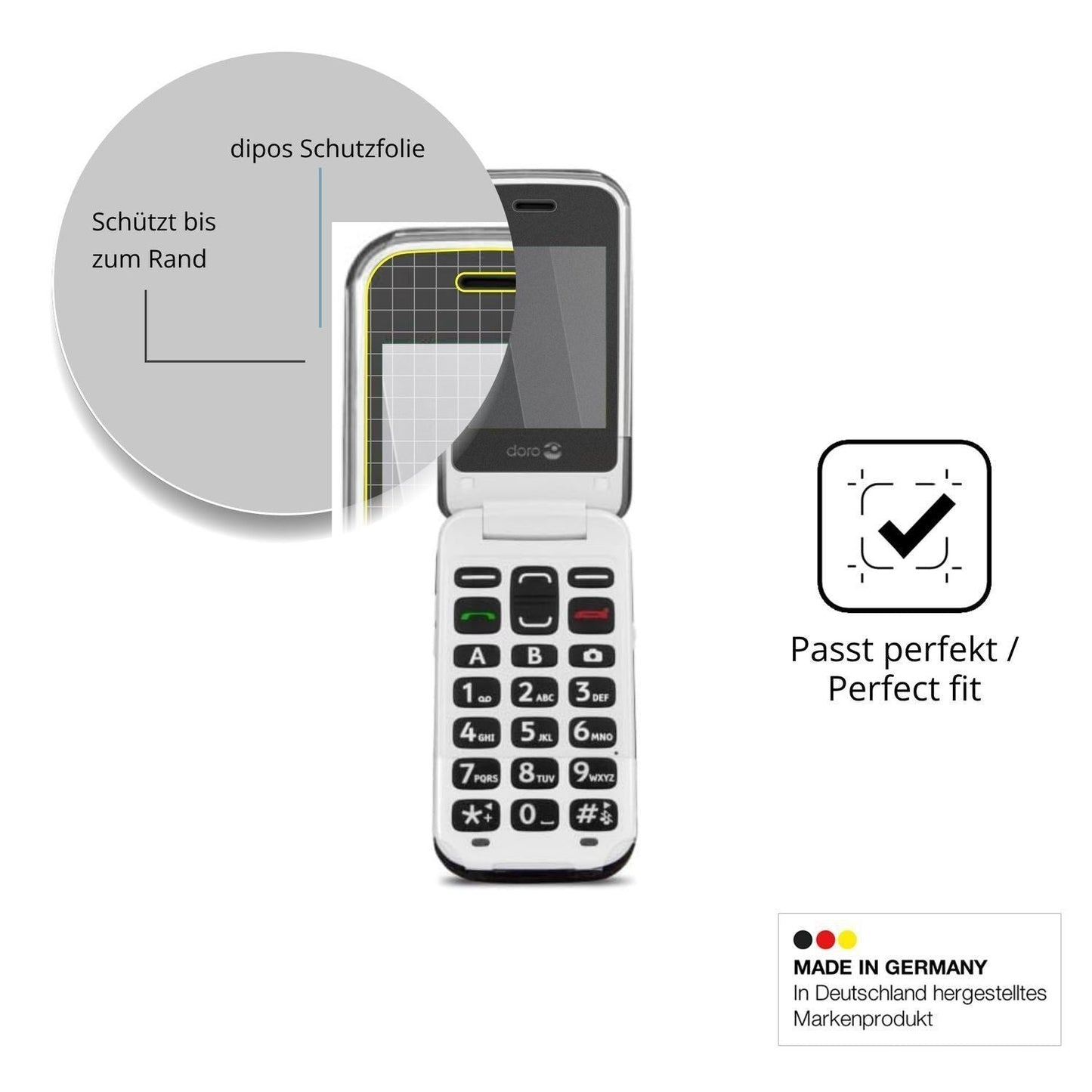 Blickschutzfolie für Doro 2424 matt Schutzfolie Pr (4)