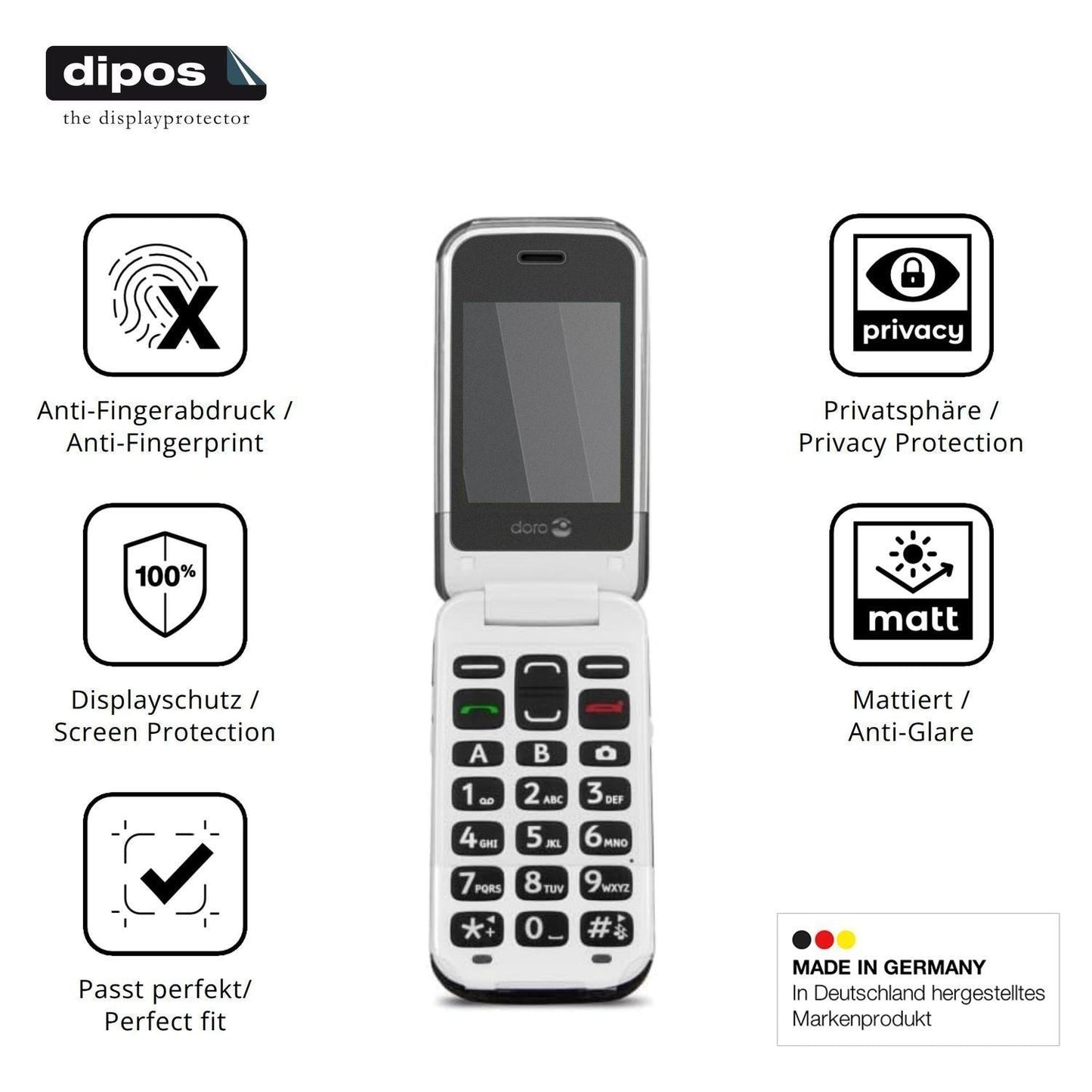 Blickschutzfolie für Doro 2424 matt Schutzfolie Pr (5)