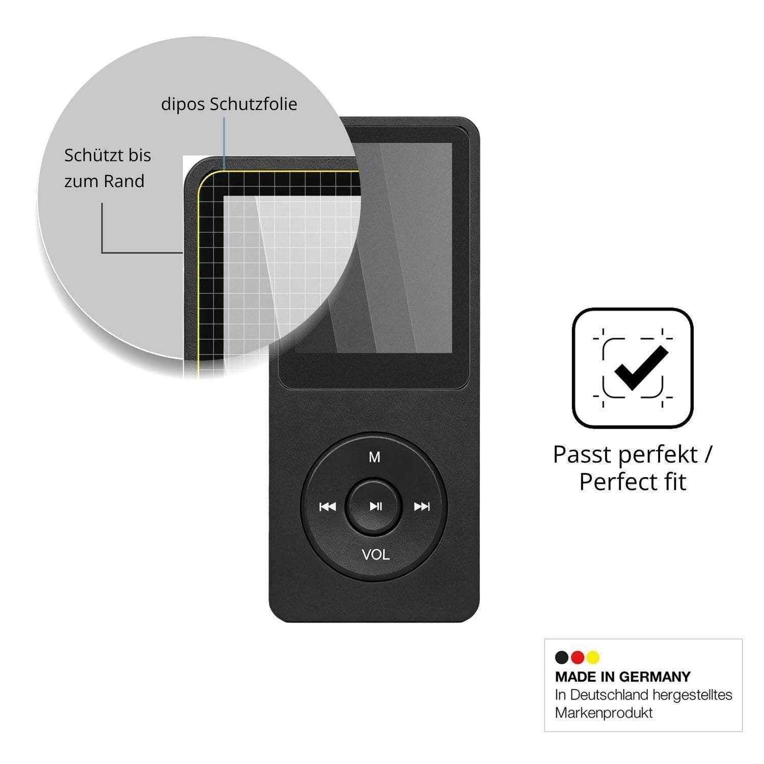 Blickschutzfolie für BORDEAG RT001 MP3-Player matt (4)