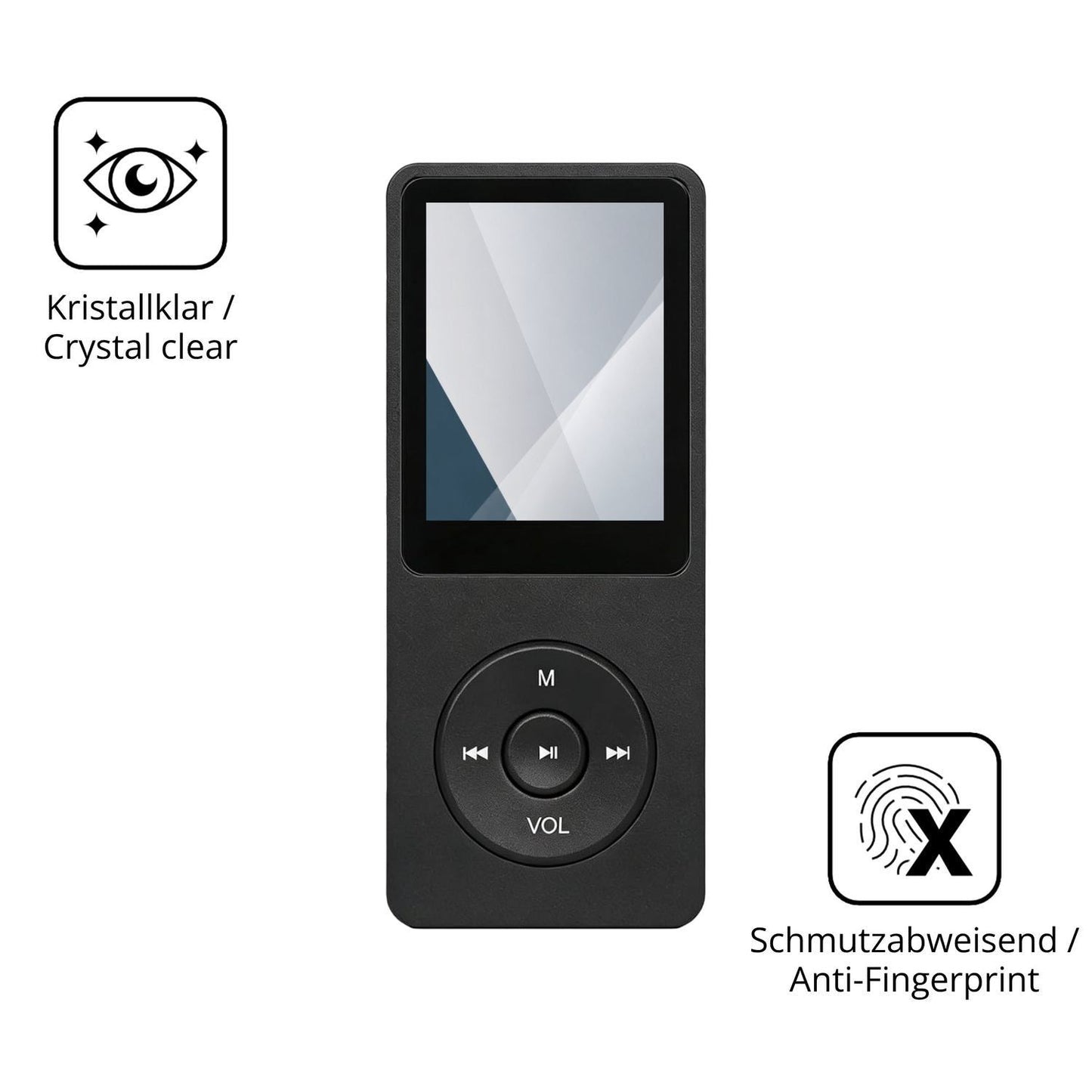2x 9H Schutzfolie für BORDEAG RT001 MP3-Player Pan (5)