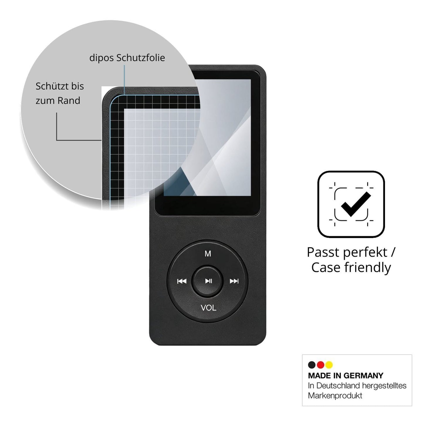 2x 9H Schutzfolie für BORDEAG RT001 MP3-Player Pan (6)