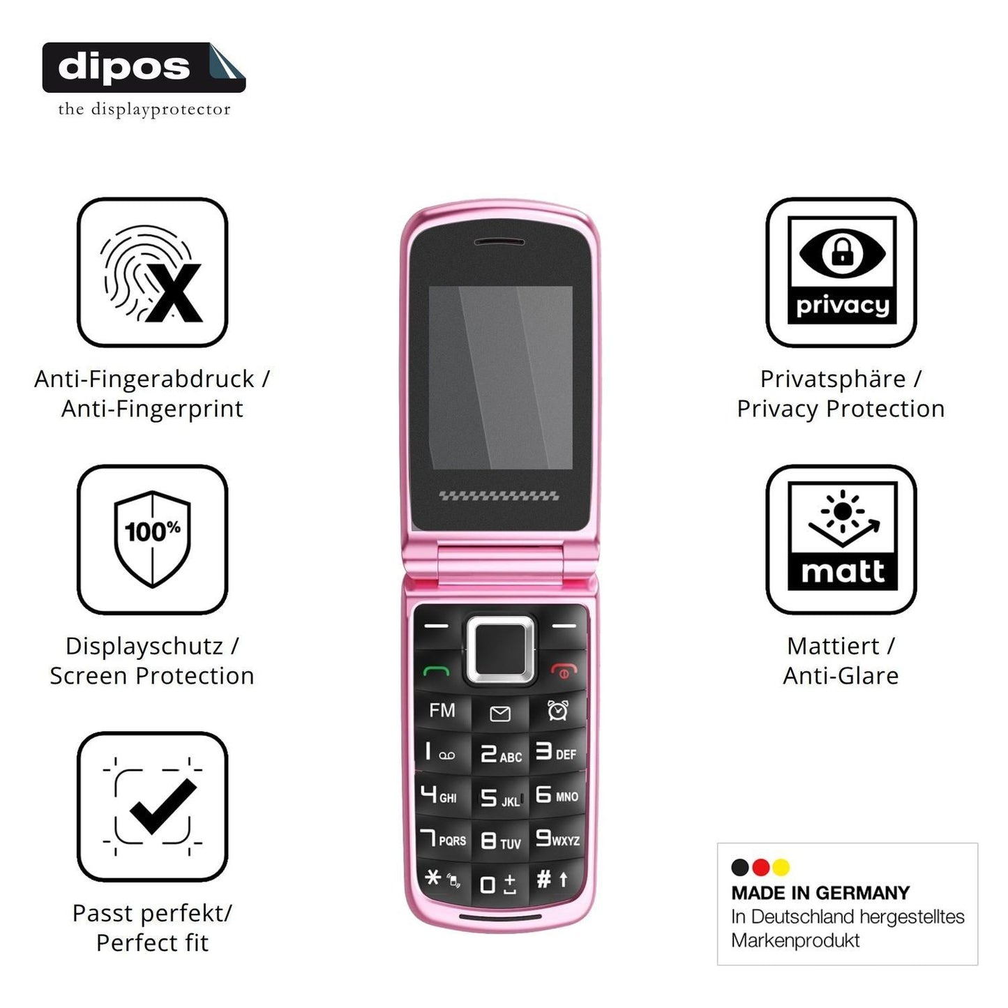 Blickschutzfolie für Ufferson T380D Seniorenhandy  (5)
