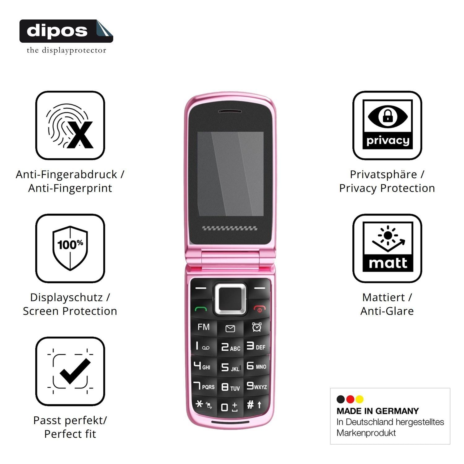 Blickschutzfolie für Ufferson T380D Seniorenhandy  (5)