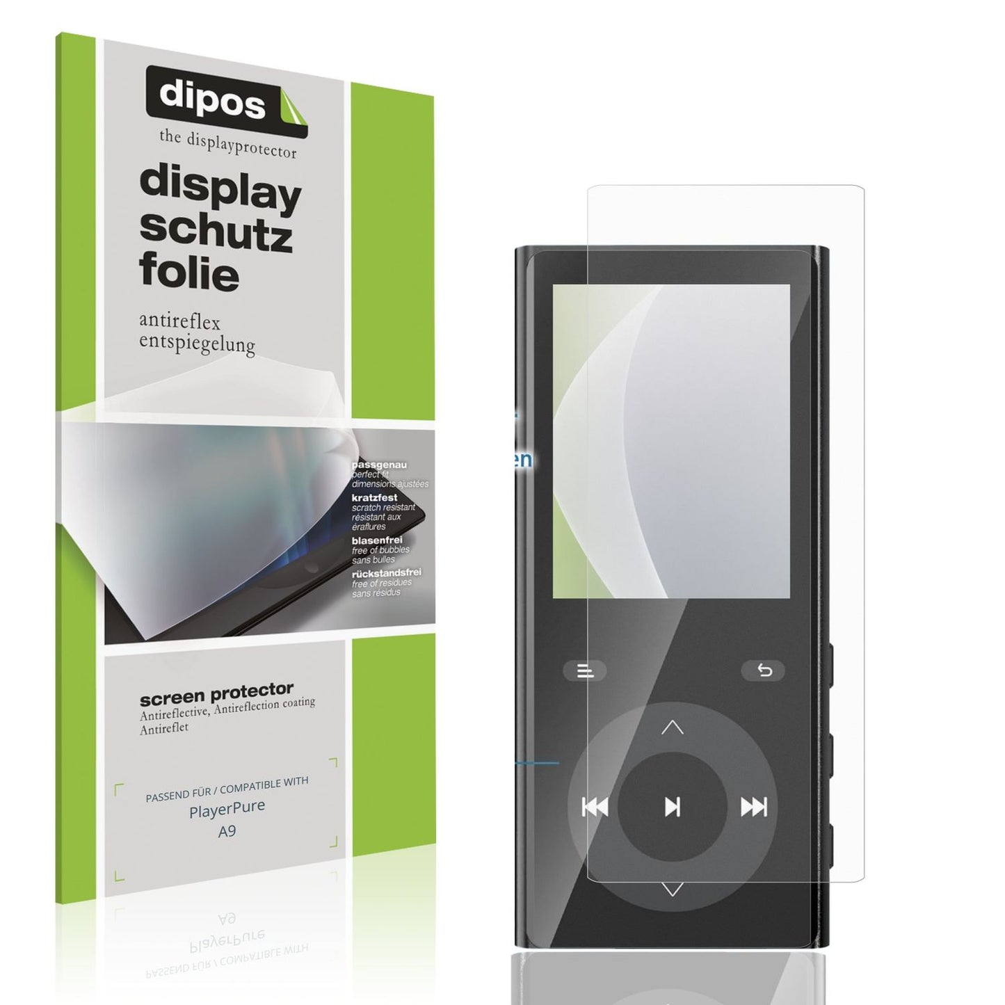 4x Schutzfolie matt für PlayerPure A9 Display-Schu (1)