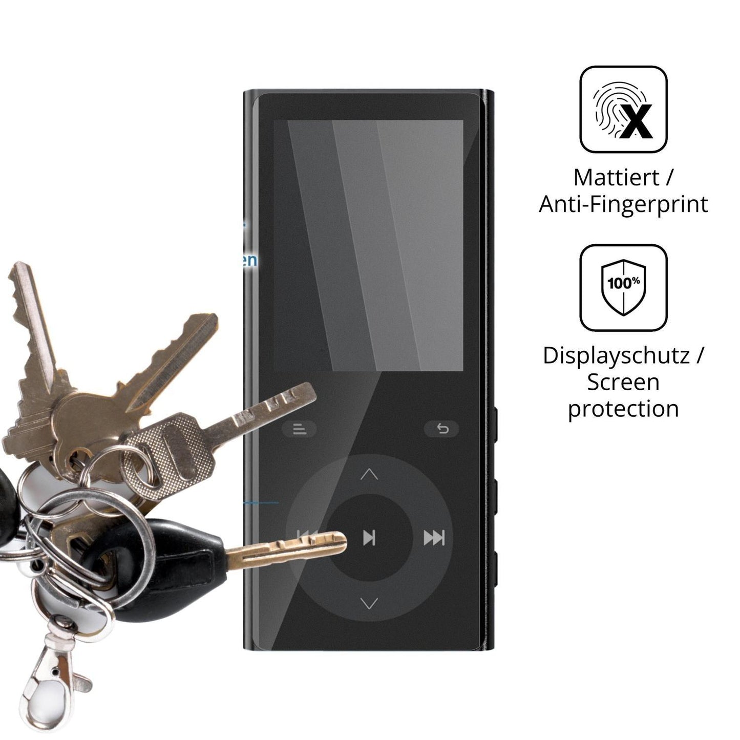 Blickschutzfolie für PlayerPure A9 matt Schutzfoli (3)