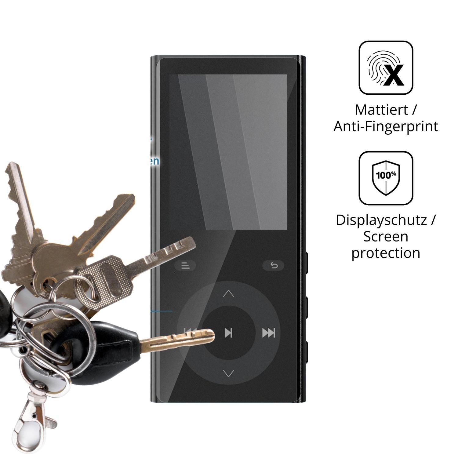 Blickschutzfolie für PlayerPure A9 matt Schutzfoli (3)