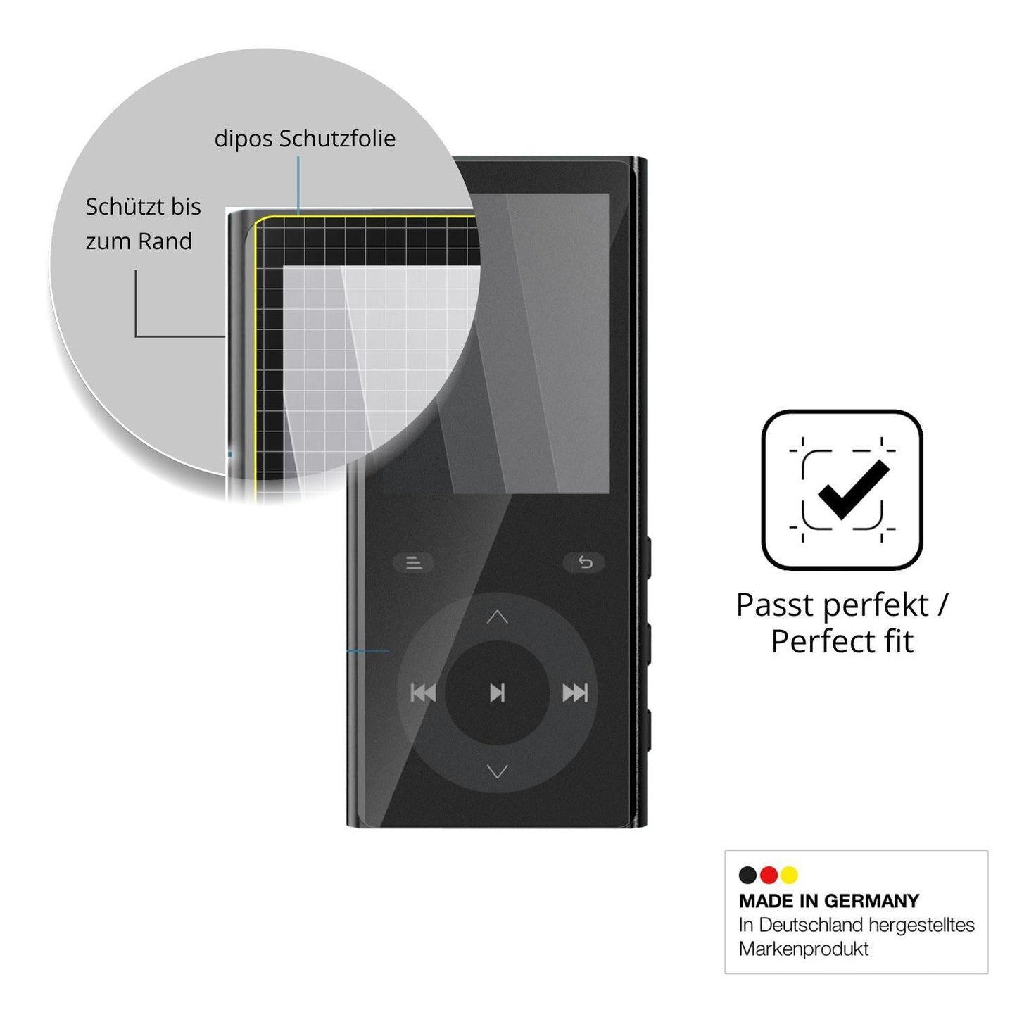 Blickschutzfolie für PlayerPure A9 matt Schutzfoli (4)