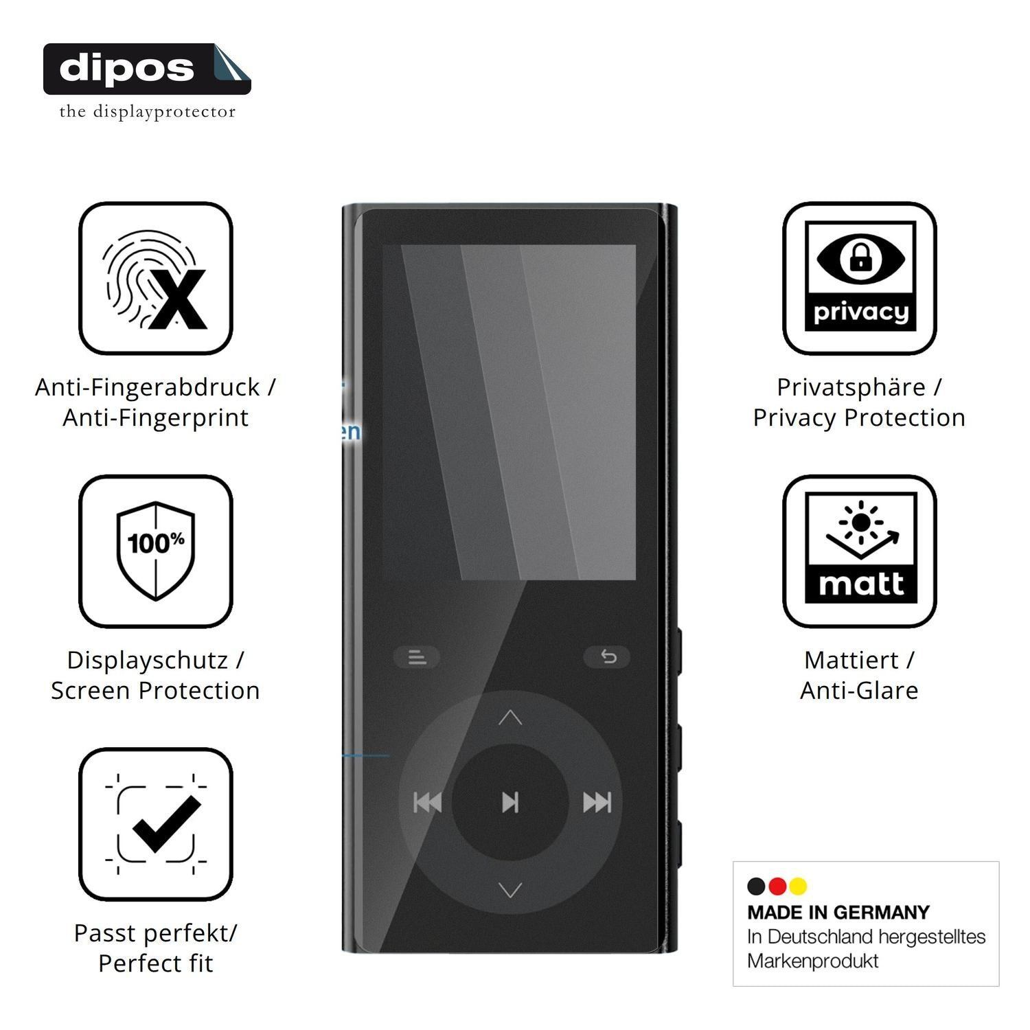 Blickschutzfolie für PlayerPure A9 matt Schutzfoli (5)