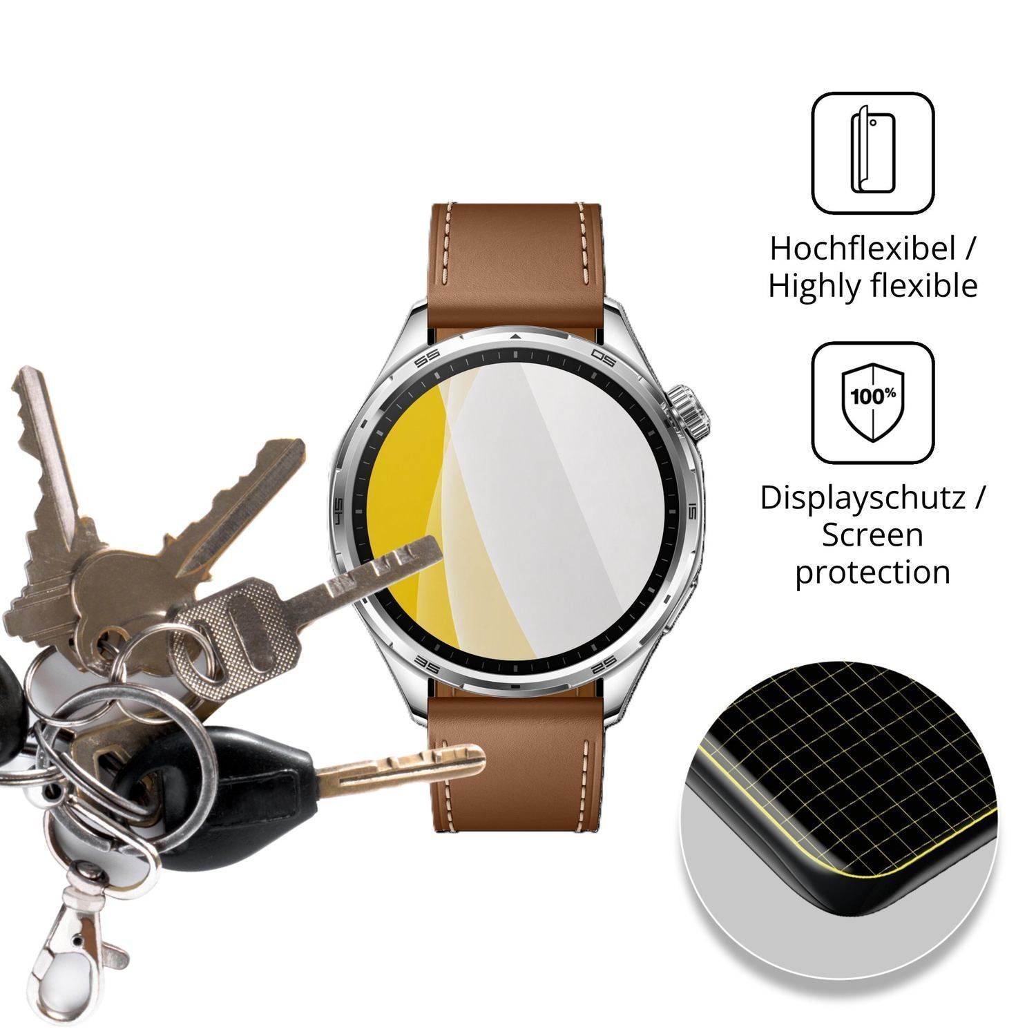 2x 3D Full Cover Schutzfolie für Honor Watch 6 (3)