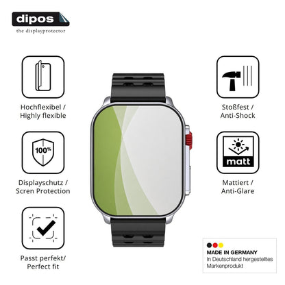 2x Full Cover Schutzfolie matt für Meizu Watch M1 (7)